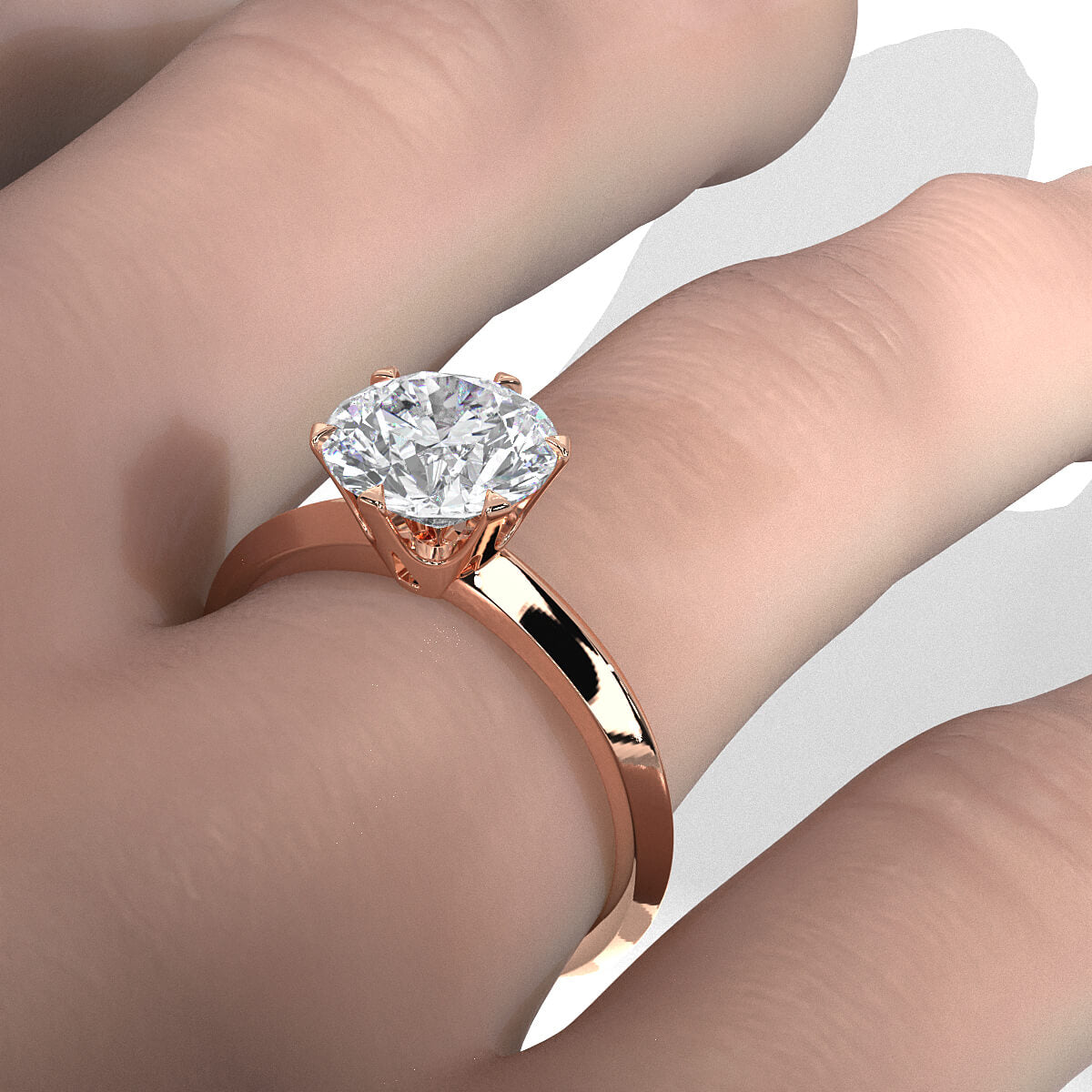 4g Six Prong Knife Edge Lab Grown Diamond IGI Certified Solitaire 3mm Ring Setting 1.00 Ct.