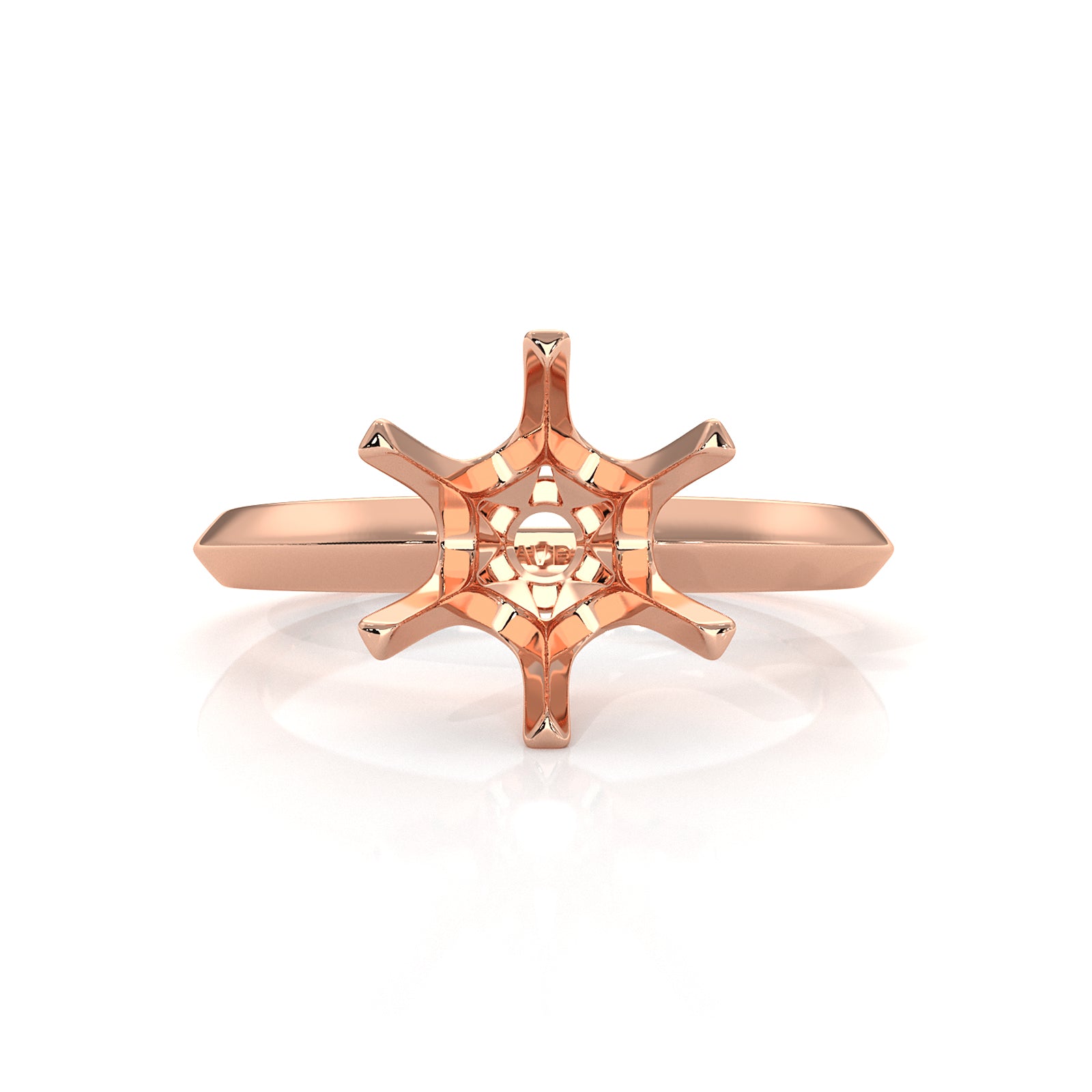 4g Six Prong Set Knife Edge Solitaire Semi Mount Engagement Ring Setting 3mm