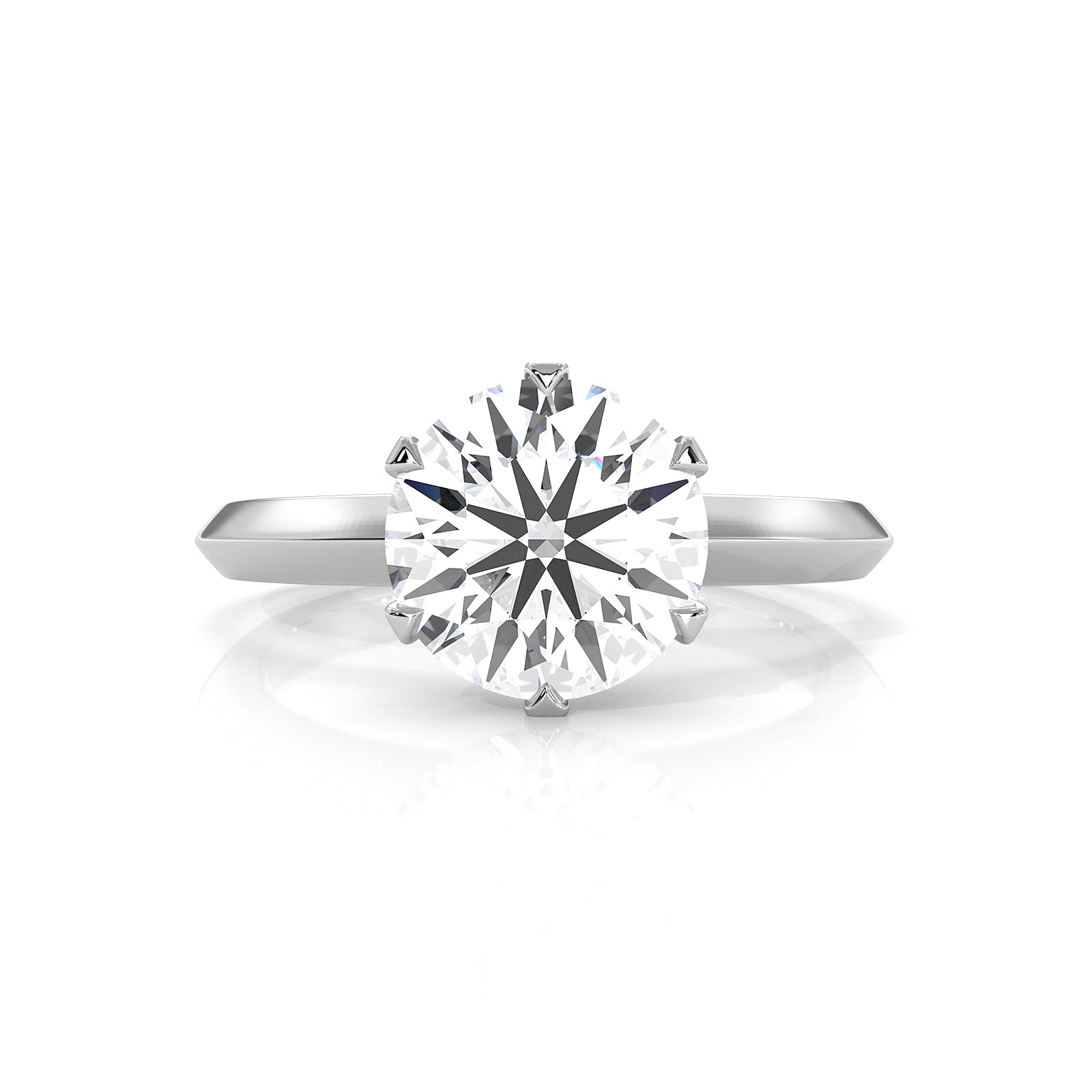 4g Six Prong Knife Edge Lab Grown Diamond IGI Certified Solitaire 3mm Ring Setting 1.00 Ct.