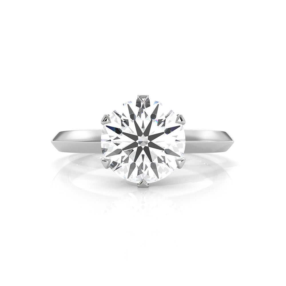 4g Six Prong Knife Edge Lab Grown Diamond IGI Certified Solitaire 3mm Ring Setting 1.00 Ct.