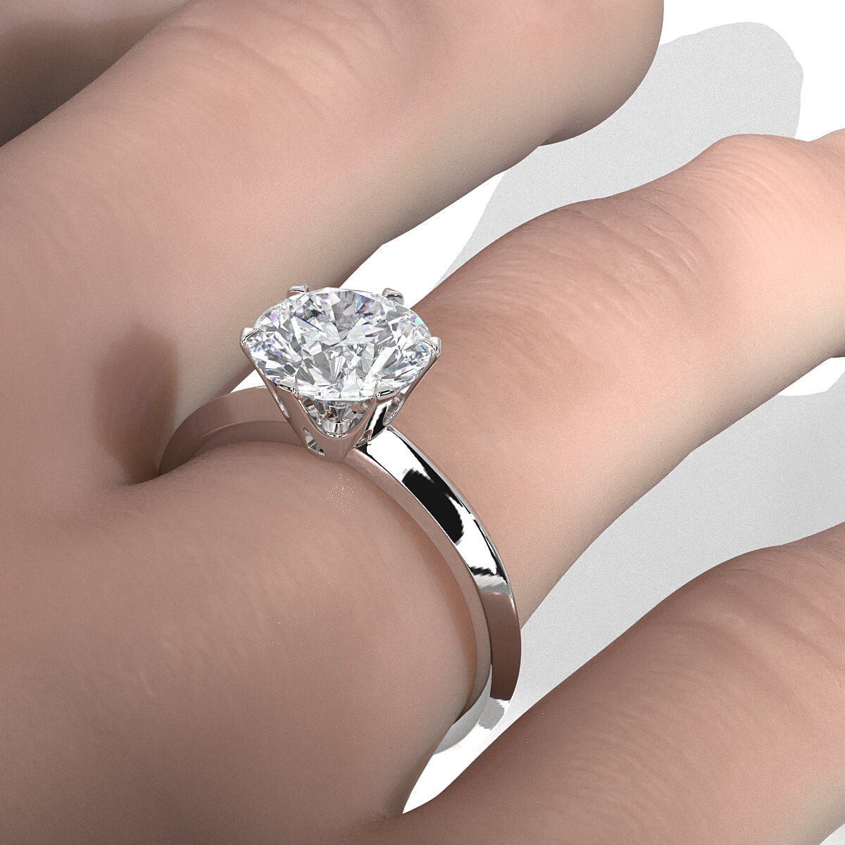 4g Six Prong Knife Edge Lab Grown Diamond IGI Certified Solitaire 3mm Ring Setting 1.00 Ct.