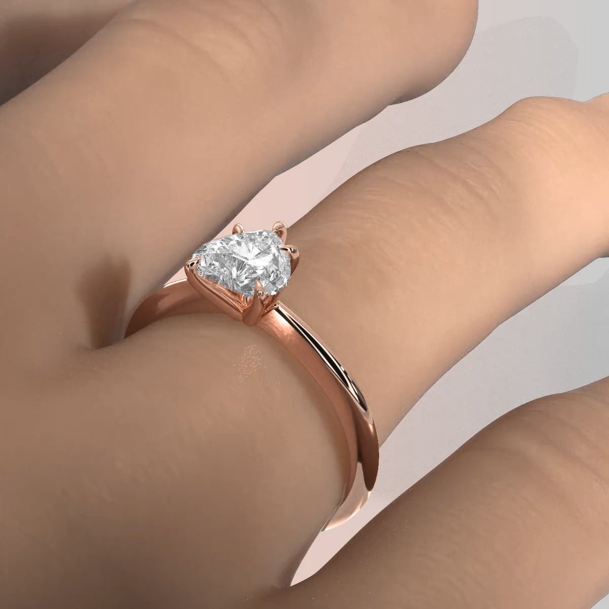 4.2g Six Prong Set 3mm Solitaire Lab Grown Diamond IGI Certified Engagement Ring 1.00 Ctw.