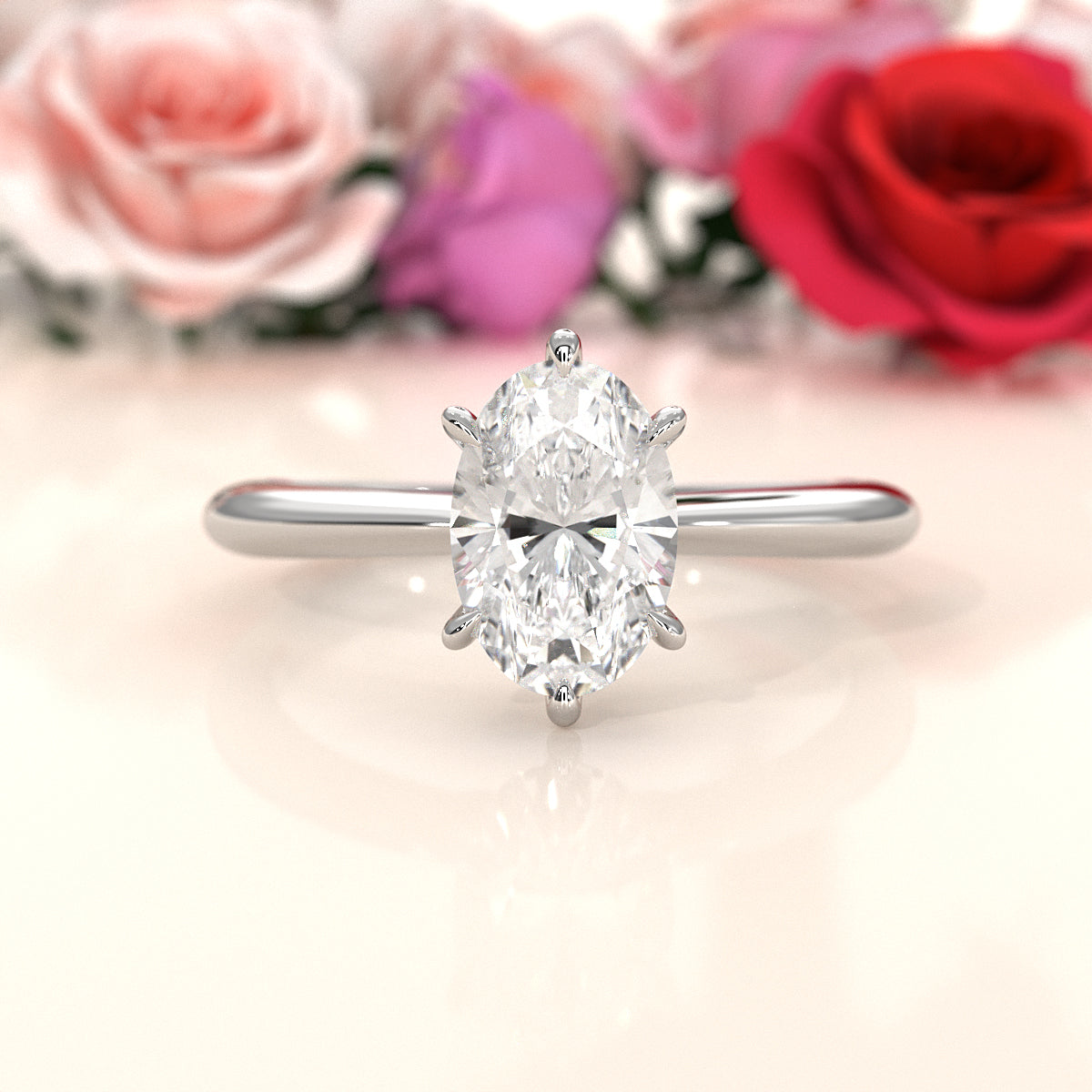 4.2g Six Prong Set 3mm Solitaire Lab Grown Diamond IGI Certified Engagement Ring 1.00 Ctw.