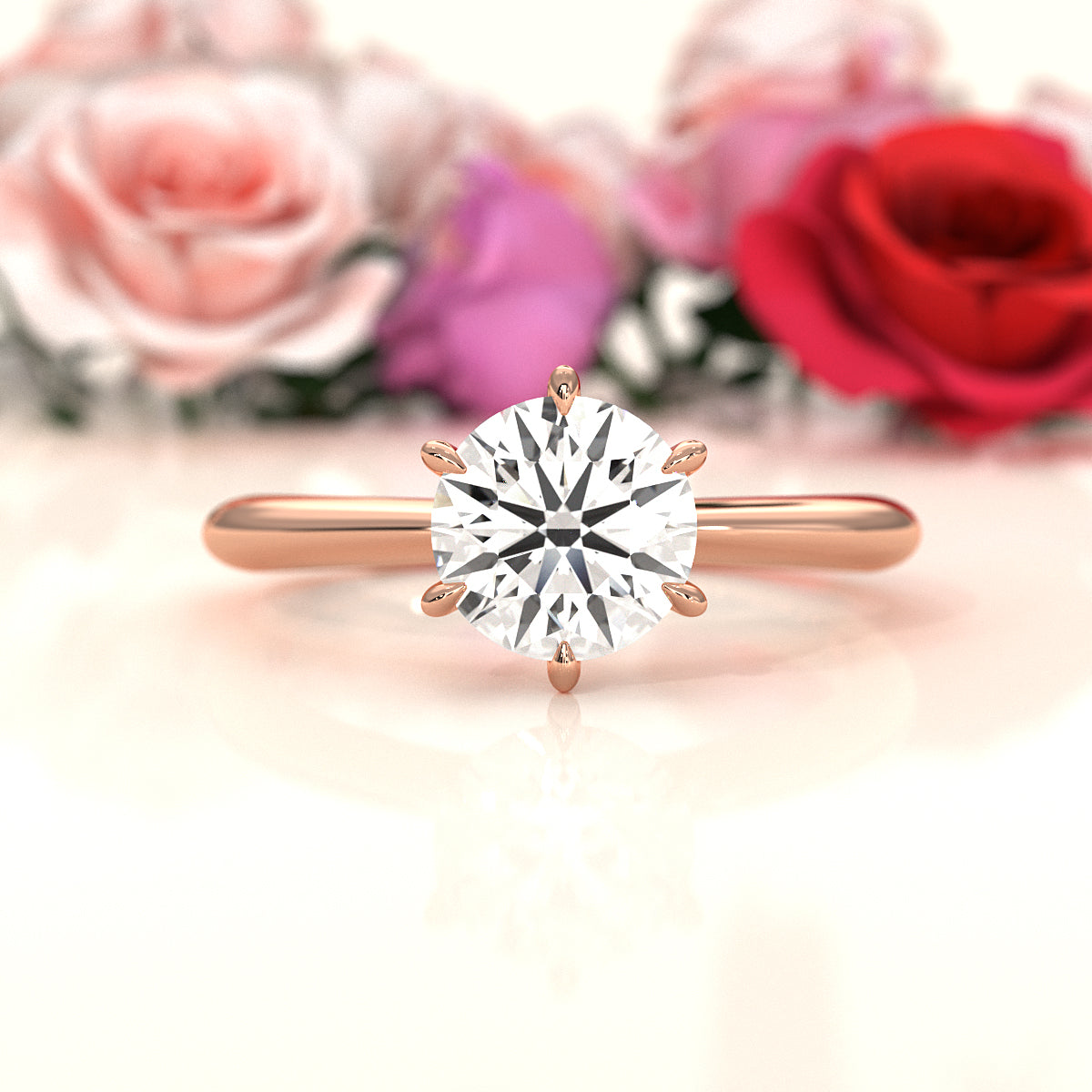 4.2g Six Prong Set 3mm Solitaire Lab Grown Diamond IGI Certified Engagement Ring 1.00 Ctw.