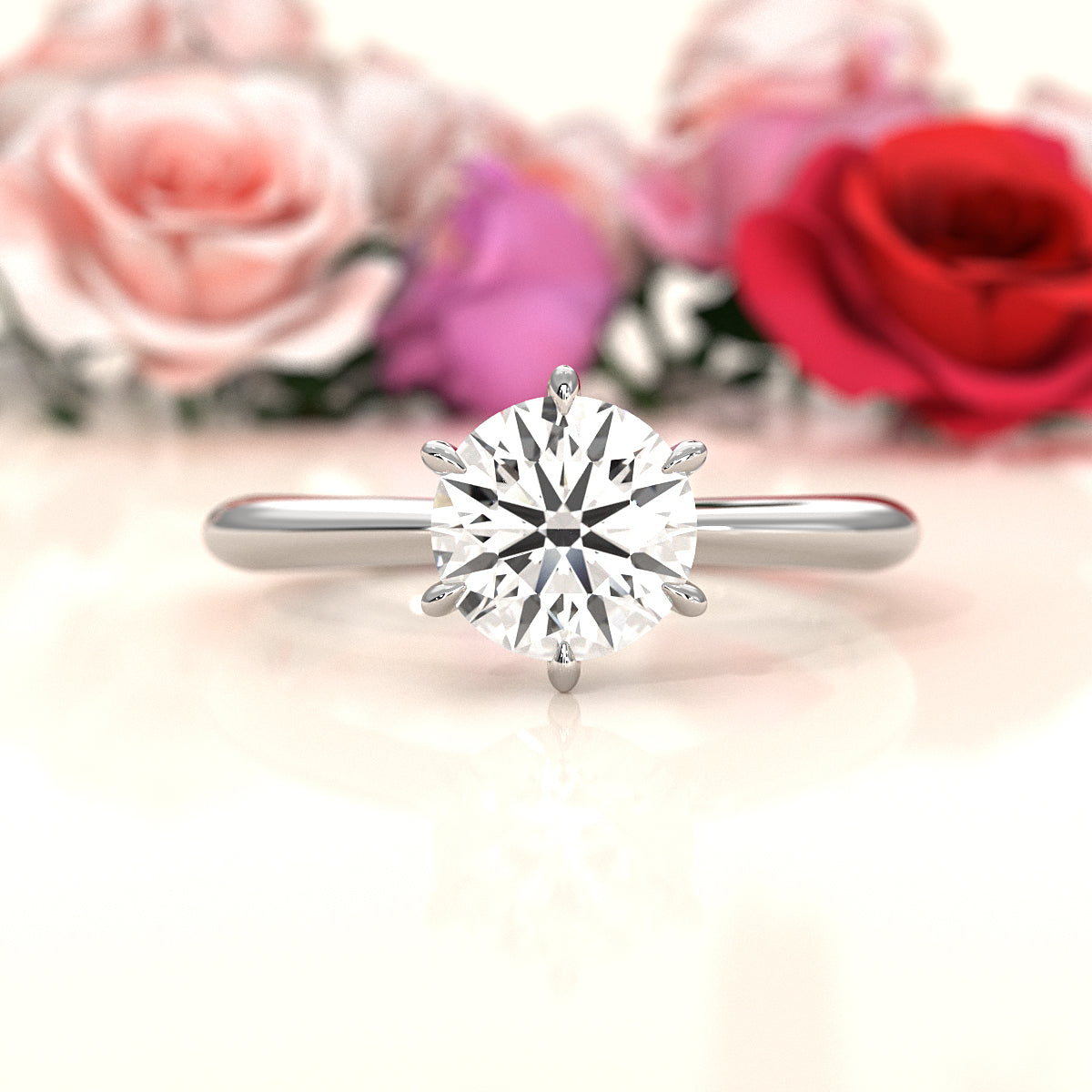 4.2g Six Prong Set 3mm Solitaire Lab Grown Diamond IGI Certified Engagement Ring 1.00 Ctw.