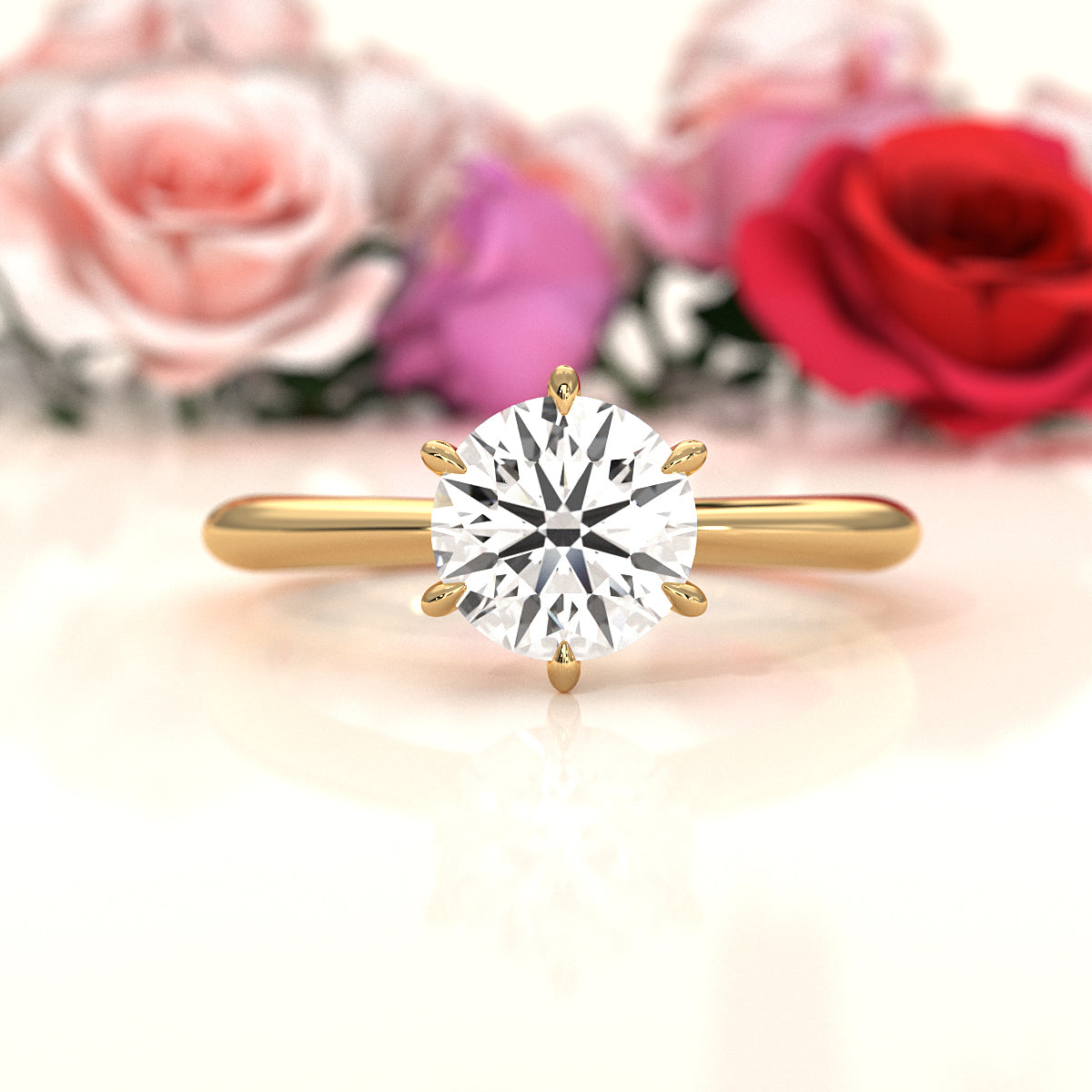 4.2g Six Prong Set 3mm Solitaire Lab Grown Diamond IGI Certified Engagement Ring 1.00 Ctw.