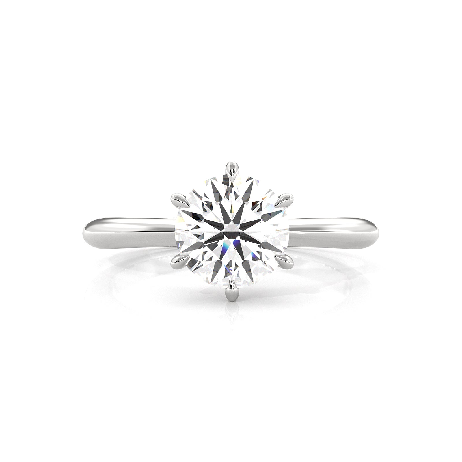 4.2g Six Prong Set 3mm Solitaire Lab Grown Diamond IGI Certified Engagement Ring 1.00 Ctw.
