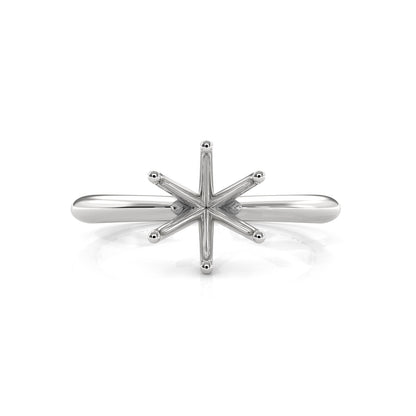 4.2g Six Prong Set Solitaire  Semi Mount Engagement Ring Setting 3mm
