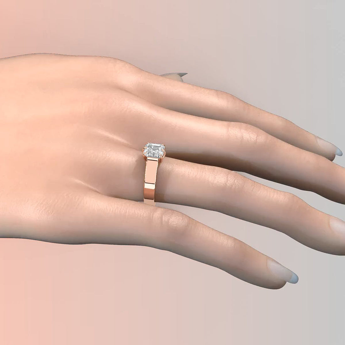Six Prong Lab Grown Diamond IGI Certified Solitaire Trellis Engagement 4.5g Ring Setting 1.00 Ctw.