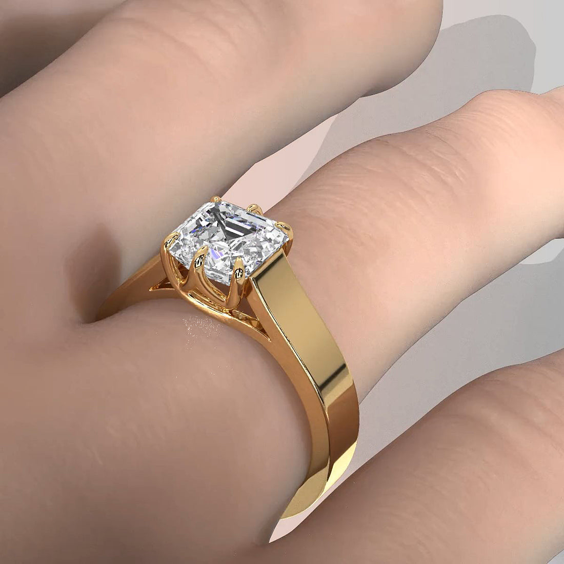 Six Prong Lab Grown Diamond IGI Certified Solitaire Trellis Engagement 4.5g Ring Setting 1.00 Ctw.