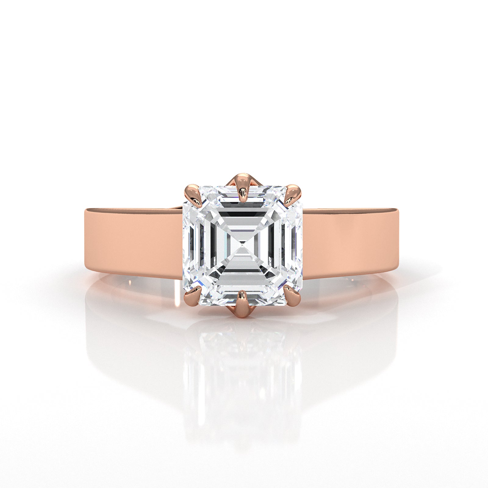 Six Prong Lab Grown Diamond IGI Certified Solitaire Trellis Engagement 4.5g Ring Setting 1.00 Ctw.