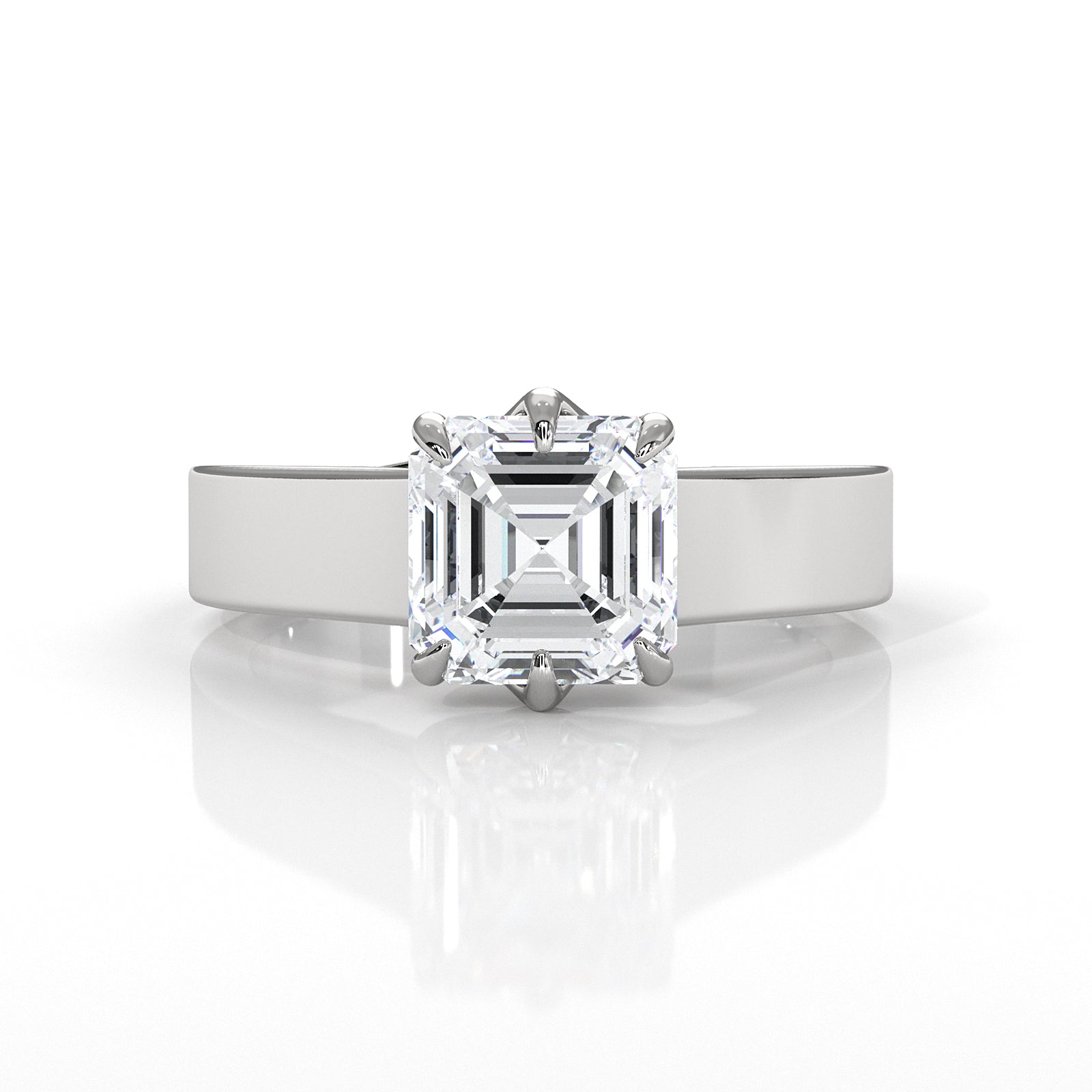 Six Prong Lab Grown Diamond IGI Certified Solitaire Trellis Engagement 4.5g Ring Setting 1.00 Ctw.