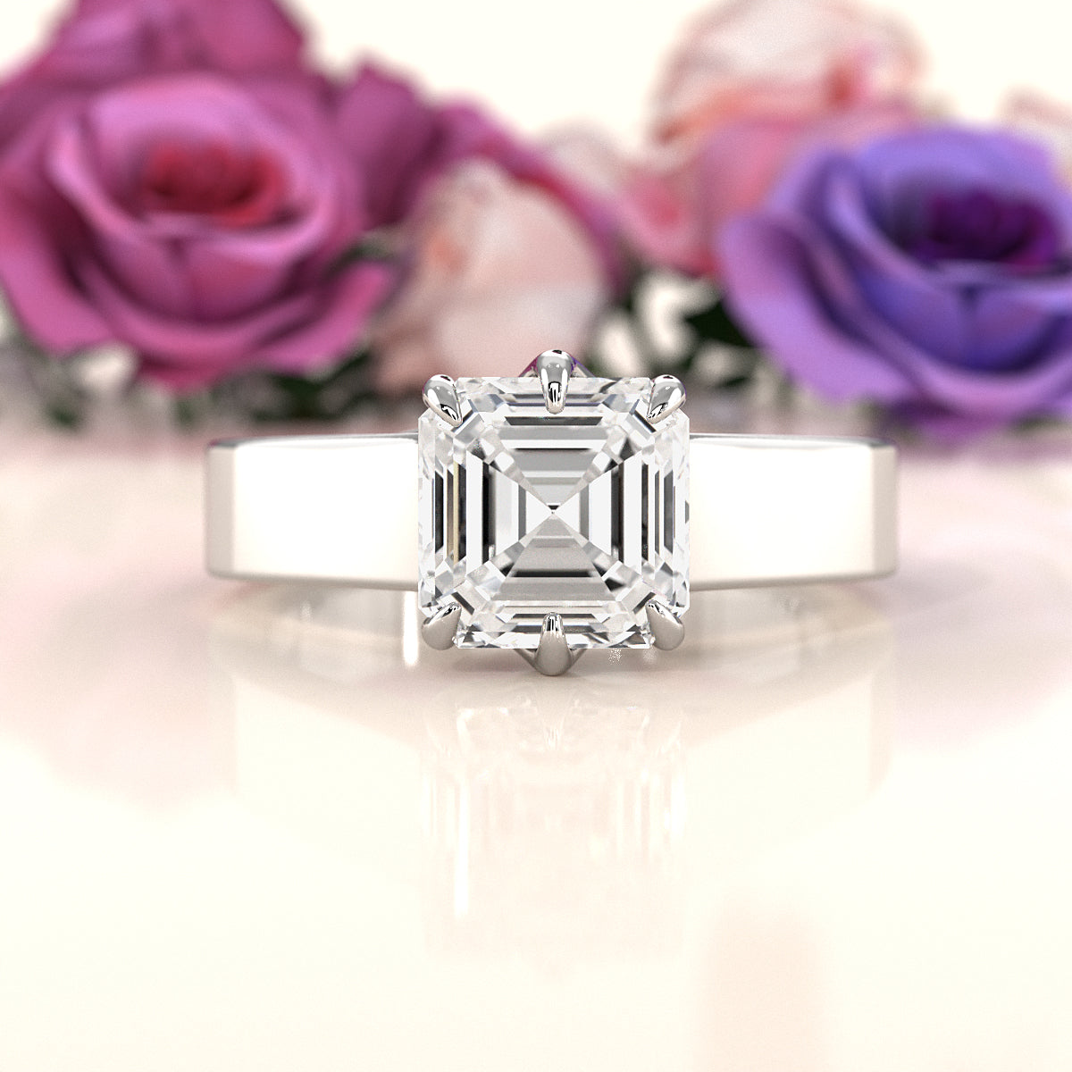 Six Prong Lab Grown Diamond IGI Certified Solitaire Trellis Engagement 4.5g Ring Setting 1.00 Ctw.