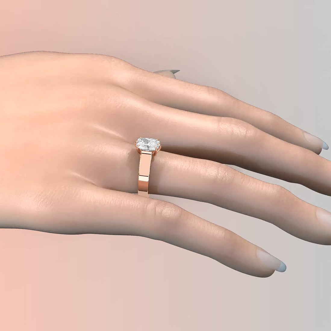 Six Prong Lab Grown Diamond IGI Certified Solitaire Trellis Engagement 4.5g Ring Setting 1.00 Ctw.