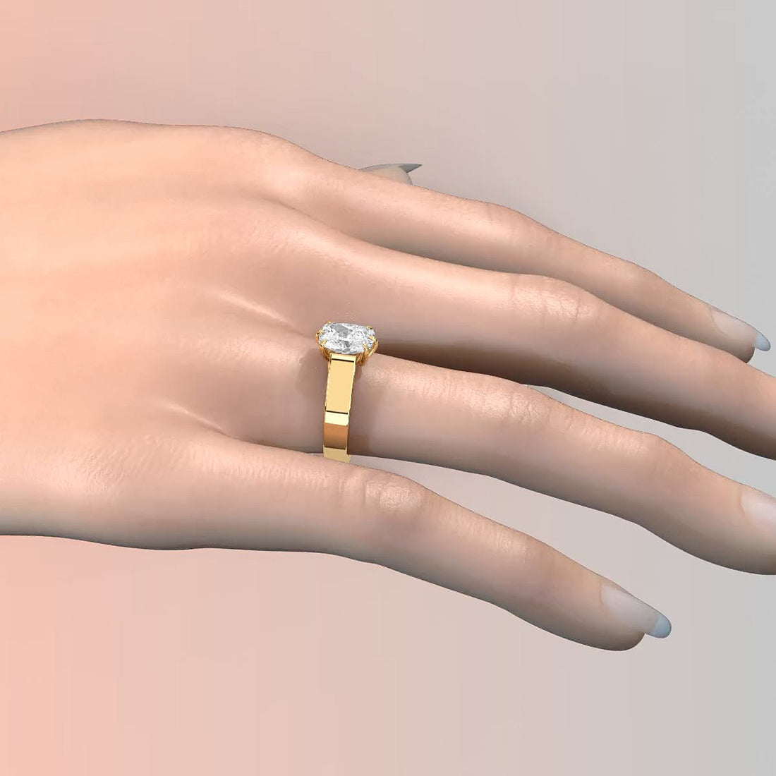 Six Prong Lab Grown Diamond IGI Certified Solitaire Trellis Engagement 4.5g Ring Setting 1.00 Ctw.