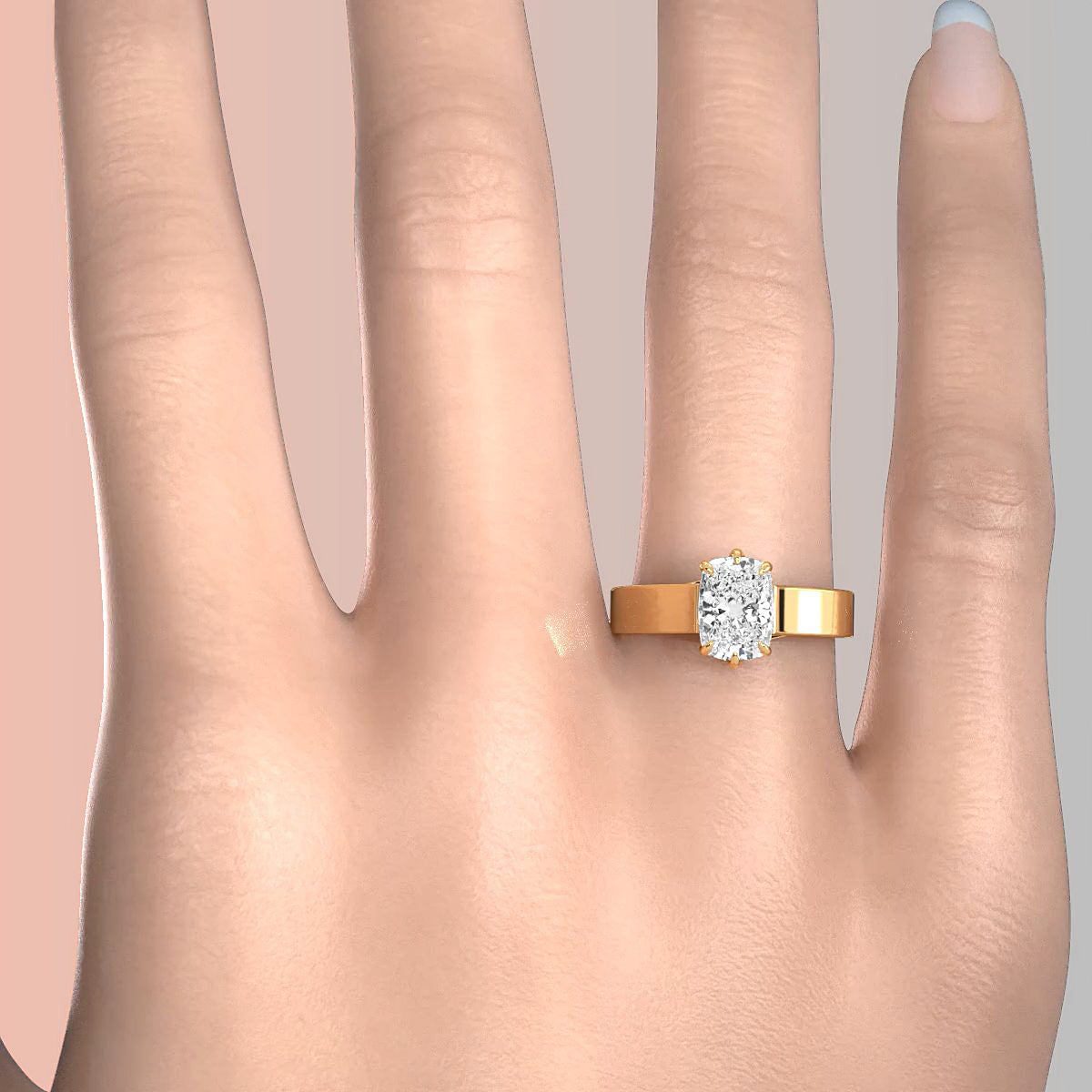 Six Prong Lab Grown Diamond IGI Certified Solitaire Trellis Engagement 4.5g Ring Setting 1.00 Ctw.