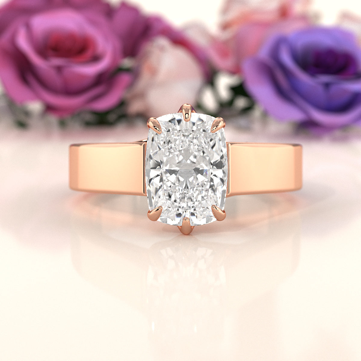 Six Prong Lab Grown Diamond IGI Certified Solitaire Trellis Engagement 4.5g Ring Setting 1.00 Ctw.
