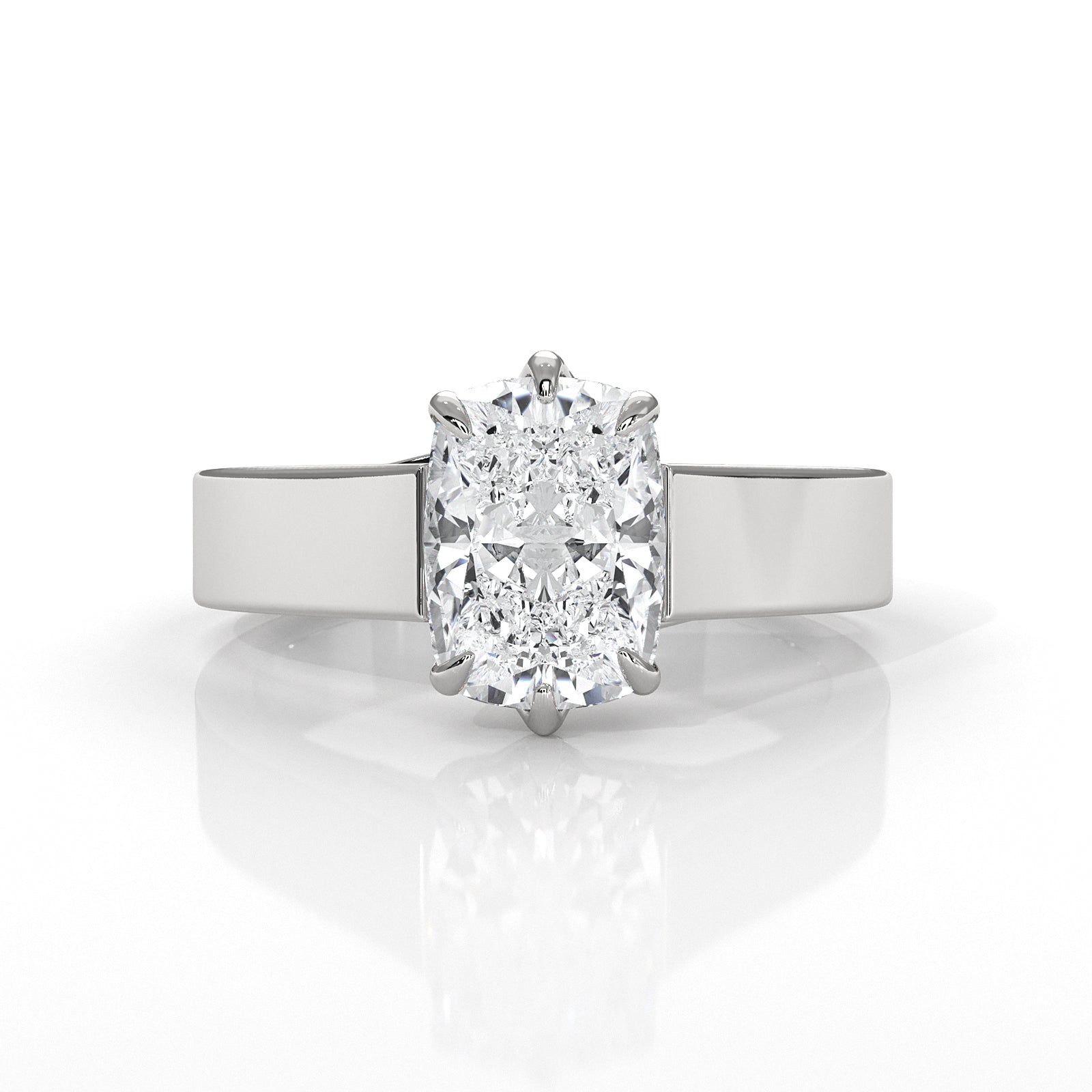 Six Prong Lab Grown Diamond IGI Certified Solitaire Trellis Engagement 4.5g Ring Setting 1.00 Ctw.