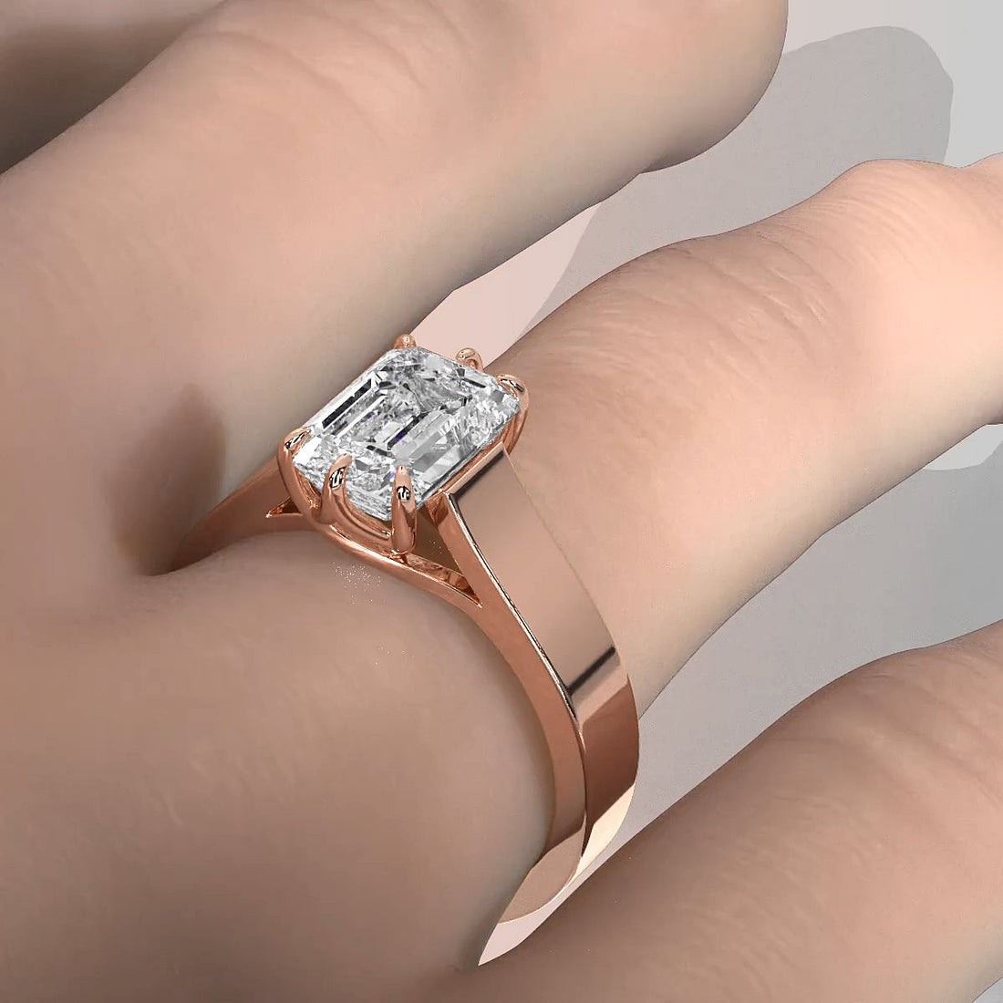 Six Prong Lab Grown Diamond IGI Certified Solitaire Trellis Engagement 4.5g Ring Setting 1.00 Ctw.