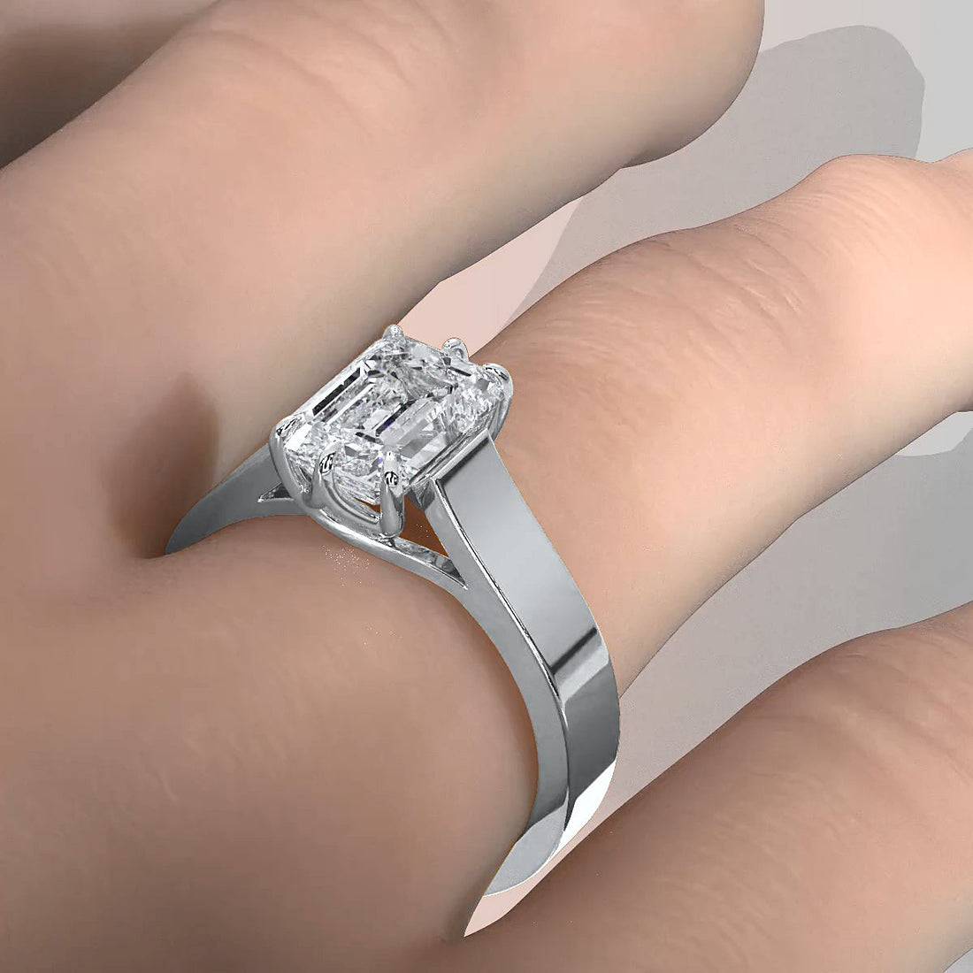 Six Prong Lab Grown Diamond IGI Certified Solitaire Trellis Engagement 4.5g Ring Setting 1.00 Ctw.