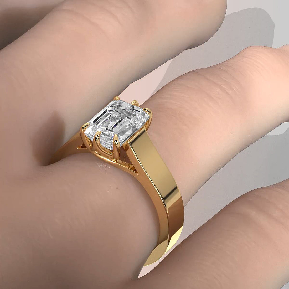 Six Prong Lab Grown Diamond IGI Certified Solitaire Trellis Engagement 4.5g Ring Setting 1.00 Ctw.