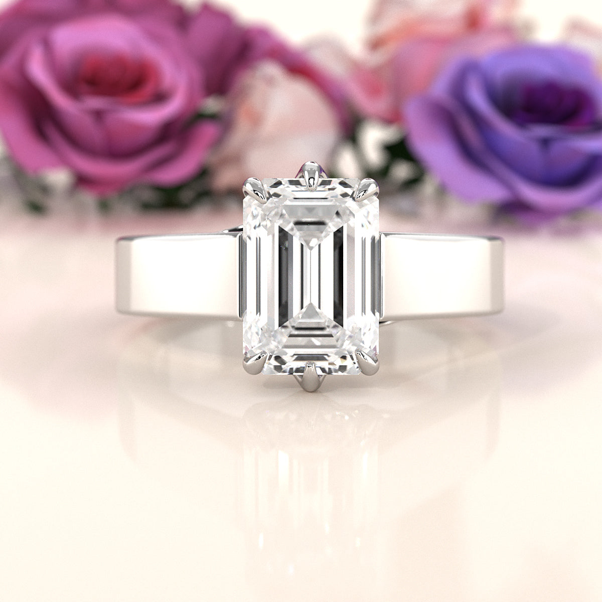 Six Prong Lab Grown Diamond IGI Certified Solitaire Trellis Engagement 4.5g Ring Setting 1.00 Ctw.