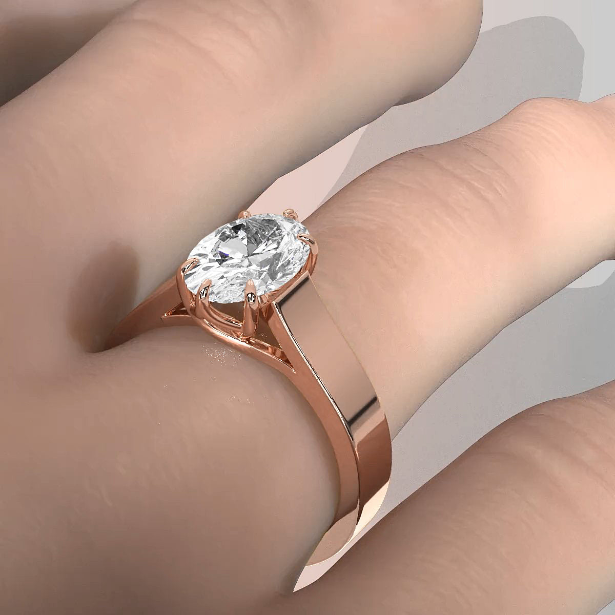 Six Prong Lab Grown Diamond IGI Certified Solitaire Trellis Engagement 4.5g Ring Setting 1.00 Ctw.