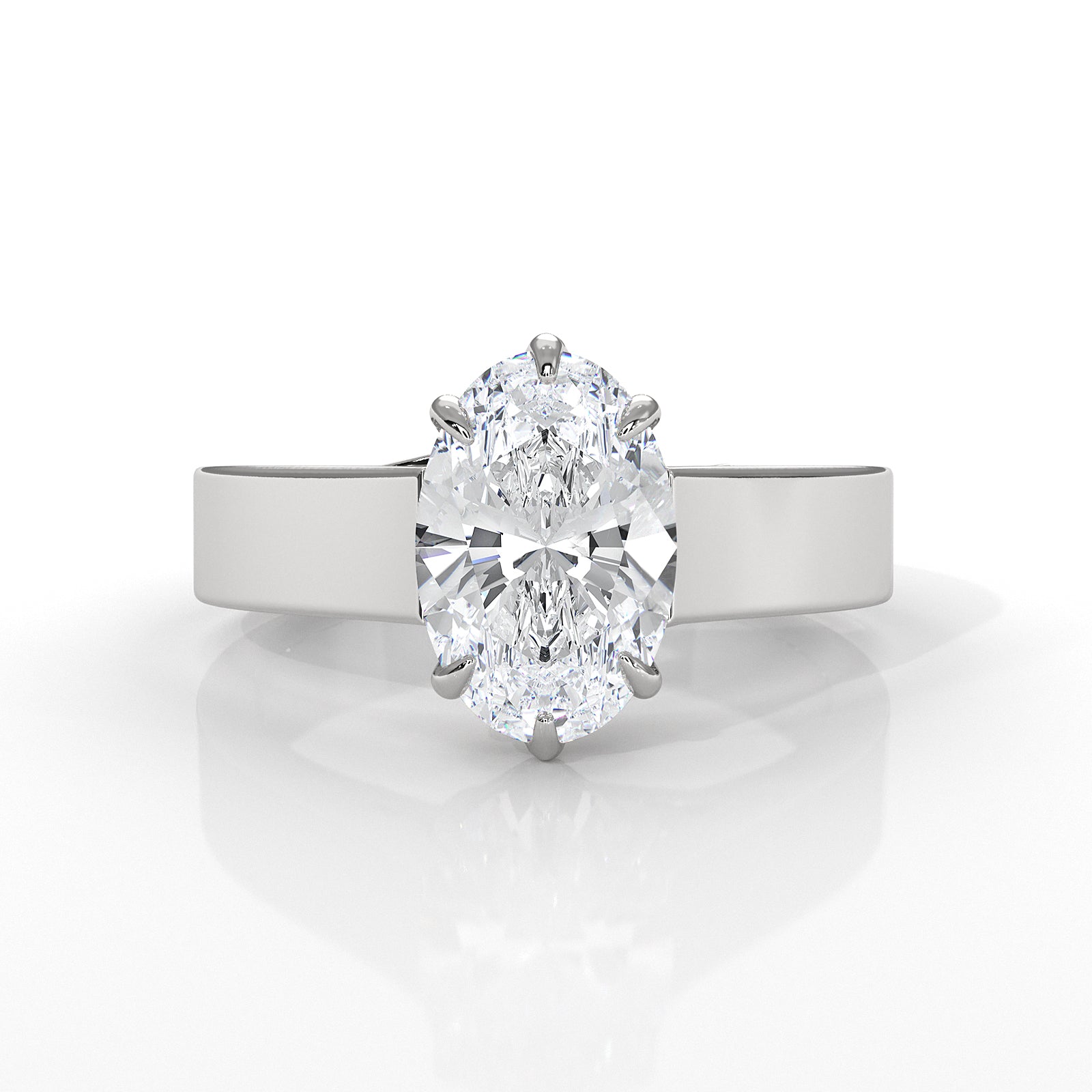 Six Prong Lab Grown Diamond IGI Certified Solitaire Trellis Engagement 4.5g Ring Setting 1.00 Ctw.