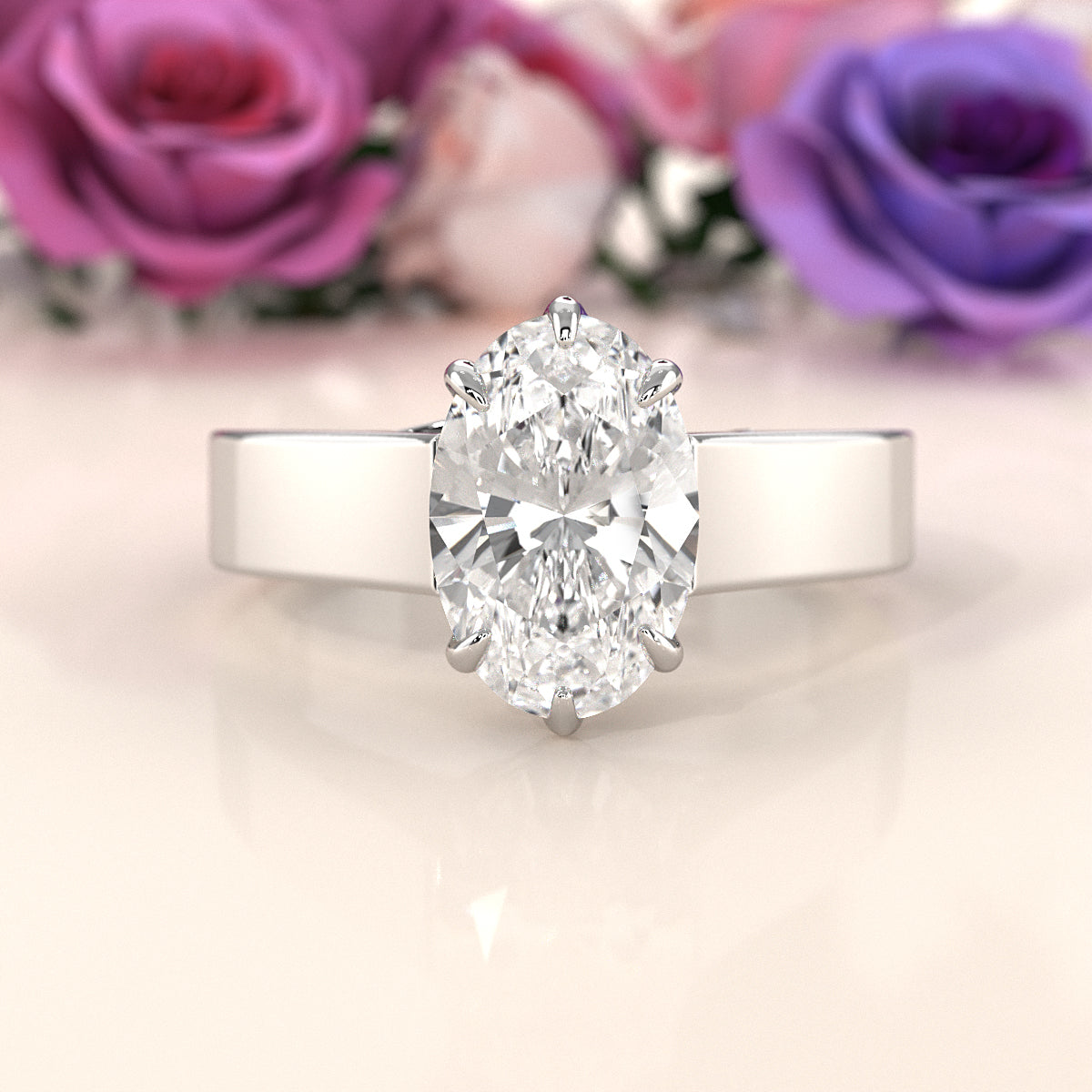 Six Prong Lab Grown Diamond IGI Certified Solitaire Trellis Engagement 4.5g Ring Setting 1.00 Ctw.