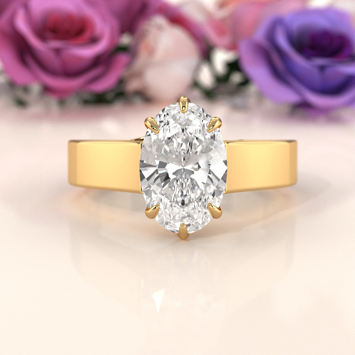 Six Prong Lab Grown Diamond IGI Certified Solitaire Trellis Engagement 4.5g Ring Setting 1.00 Ctw.