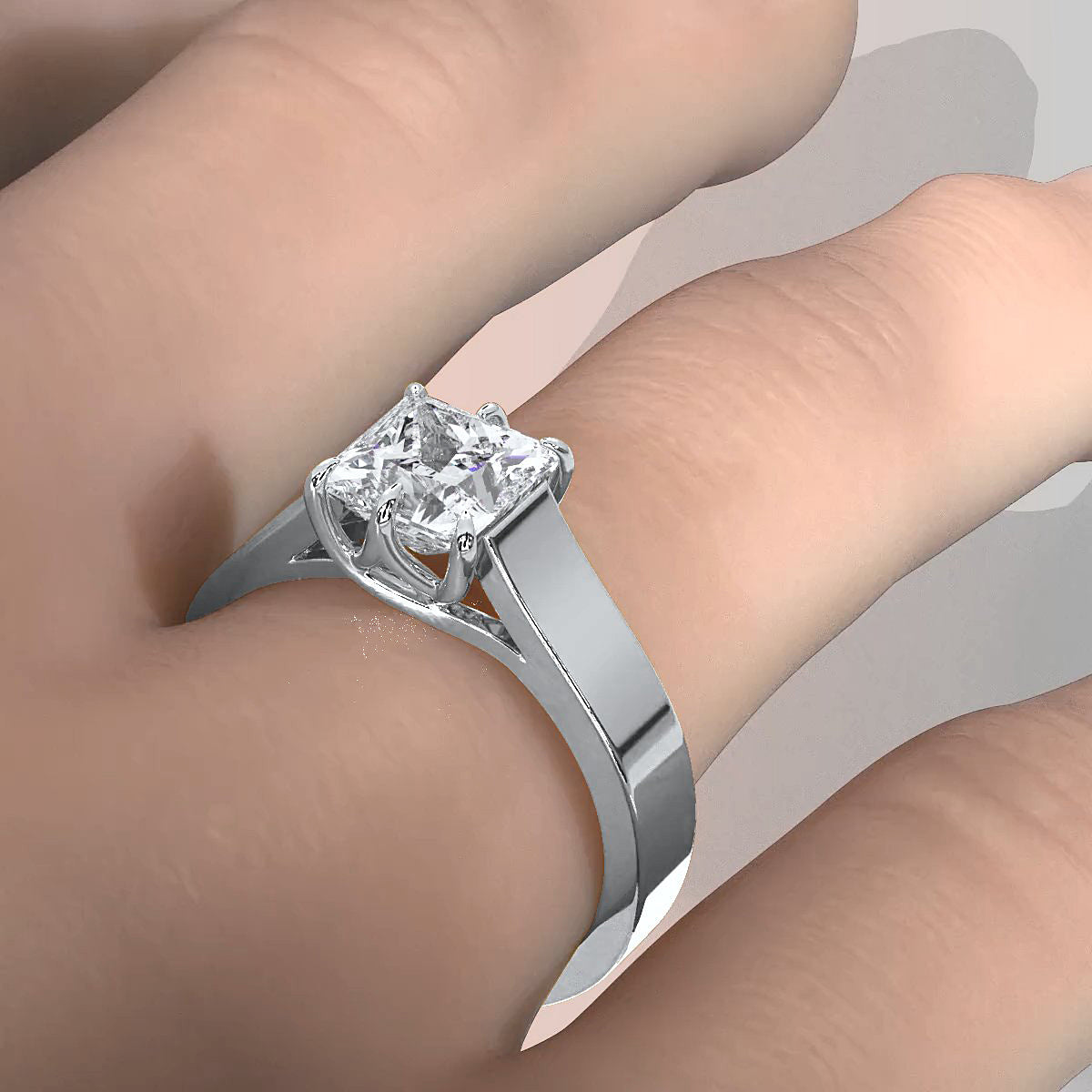 Six Prong Lab Grown Diamond IGI Certified Solitaire Trellis Engagement 4.5g Ring Setting 1.00 Ctw.