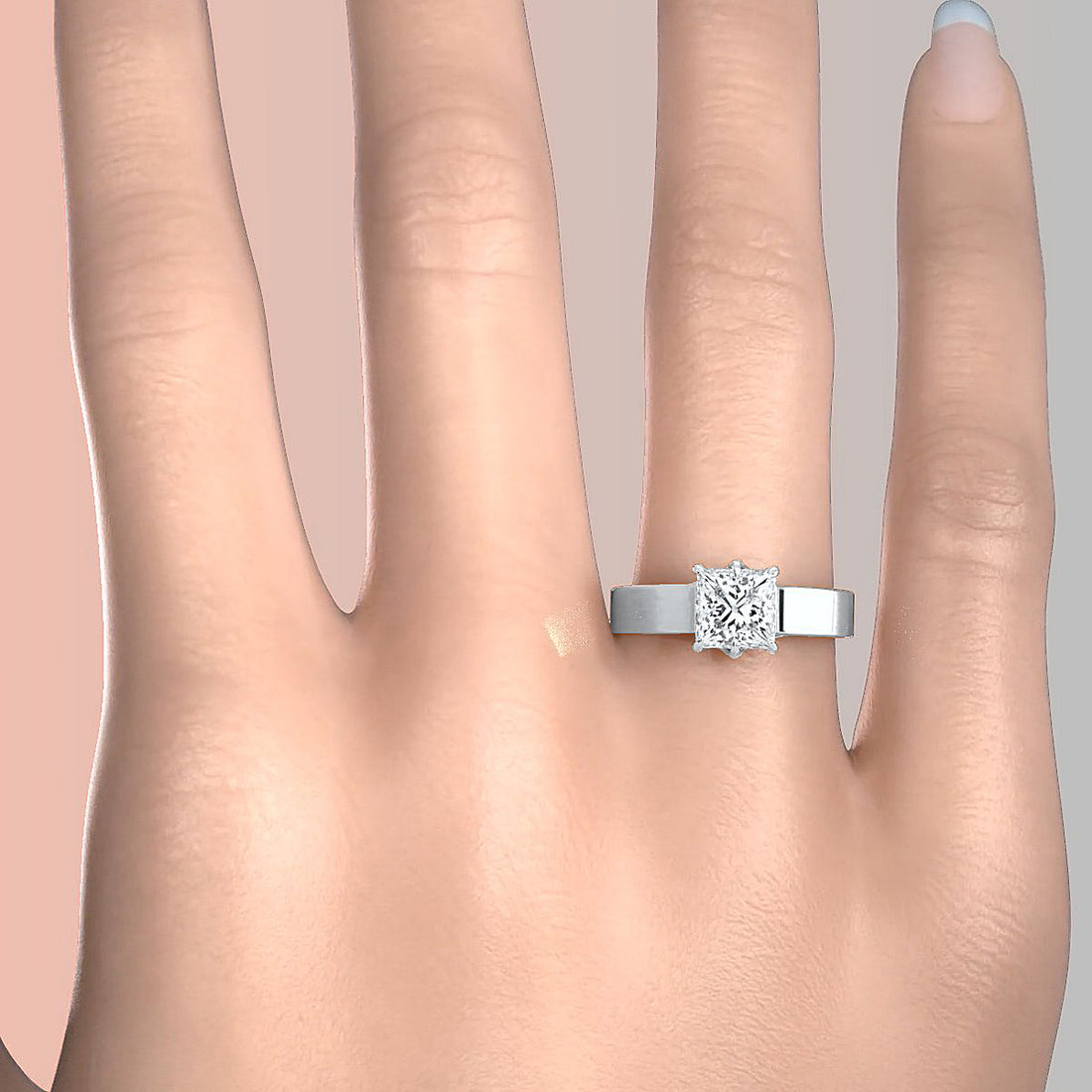 Six Prong Lab Grown Diamond IGI Certified Solitaire Trellis Engagement 4.5g Ring Setting 1.00 Ctw.