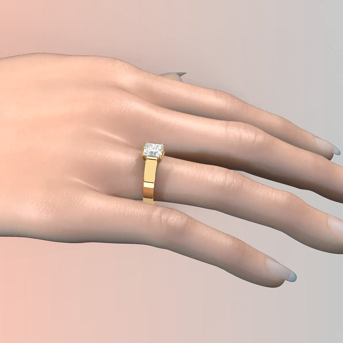 Six Prong Lab Grown Diamond IGI Certified Solitaire Trellis Engagement 4.5g Ring Setting 1.00 Ctw.