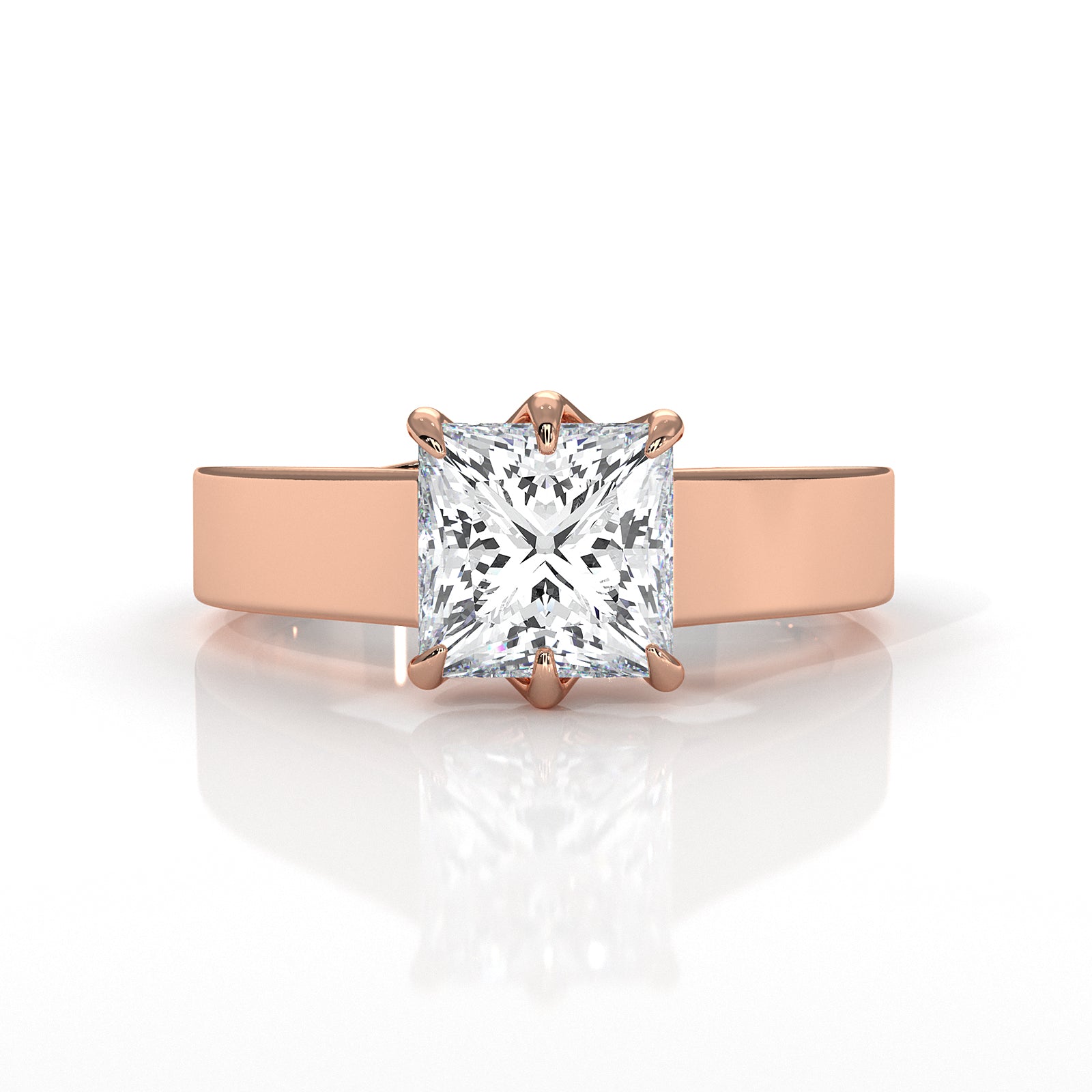 Six Prong Lab Grown Diamond IGI Certified Solitaire Trellis Engagement 4.5g Ring Setting 1.00 Ctw.