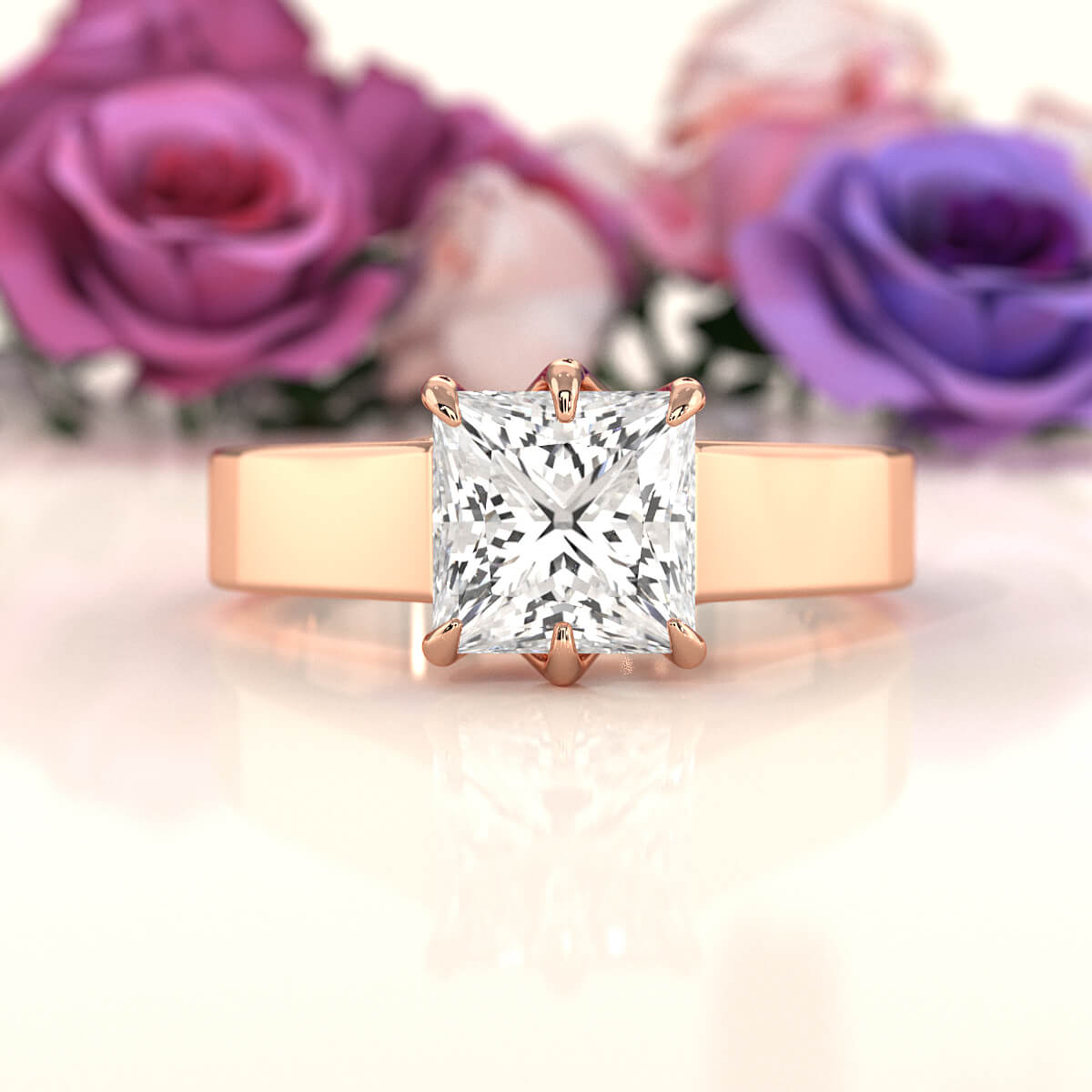 Six Prong Lab Grown Diamond IGI Certified Solitaire Trellis Engagement 4.5g Ring Setting 1.00 Ctw.