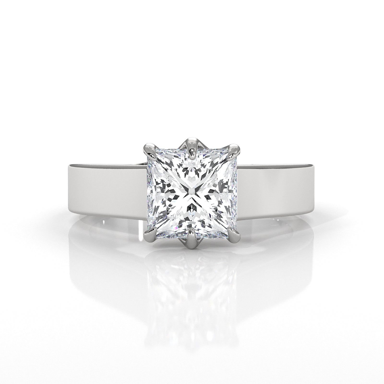 Six Prong Lab Grown Diamond IGI Certified Solitaire Trellis Engagement 4.5g Ring Setting 1.00 Ctw.