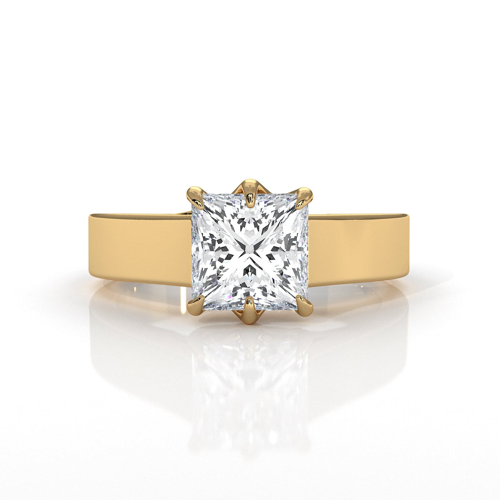 Six Prong Lab Grown Diamond IGI Certified Solitaire Trellis Engagement 4.5g Ring Setting 1.00 Ctw.