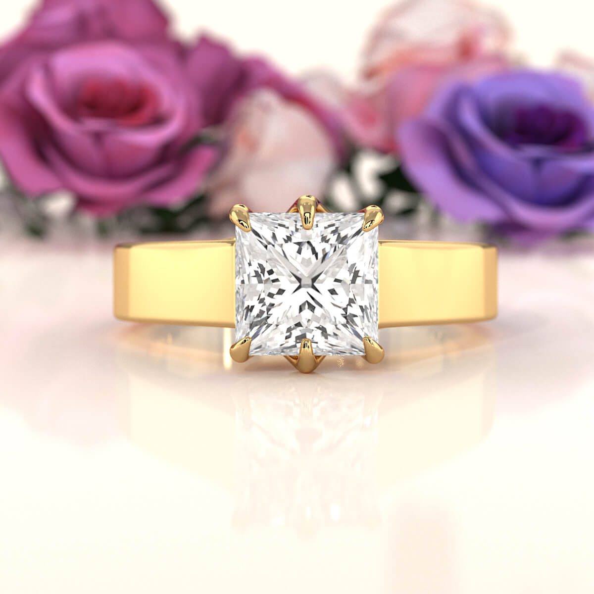 Six Prong Lab Grown Diamond IGI Certified Solitaire Trellis Engagement 4.5g Ring Setting 1.00 Ctw.