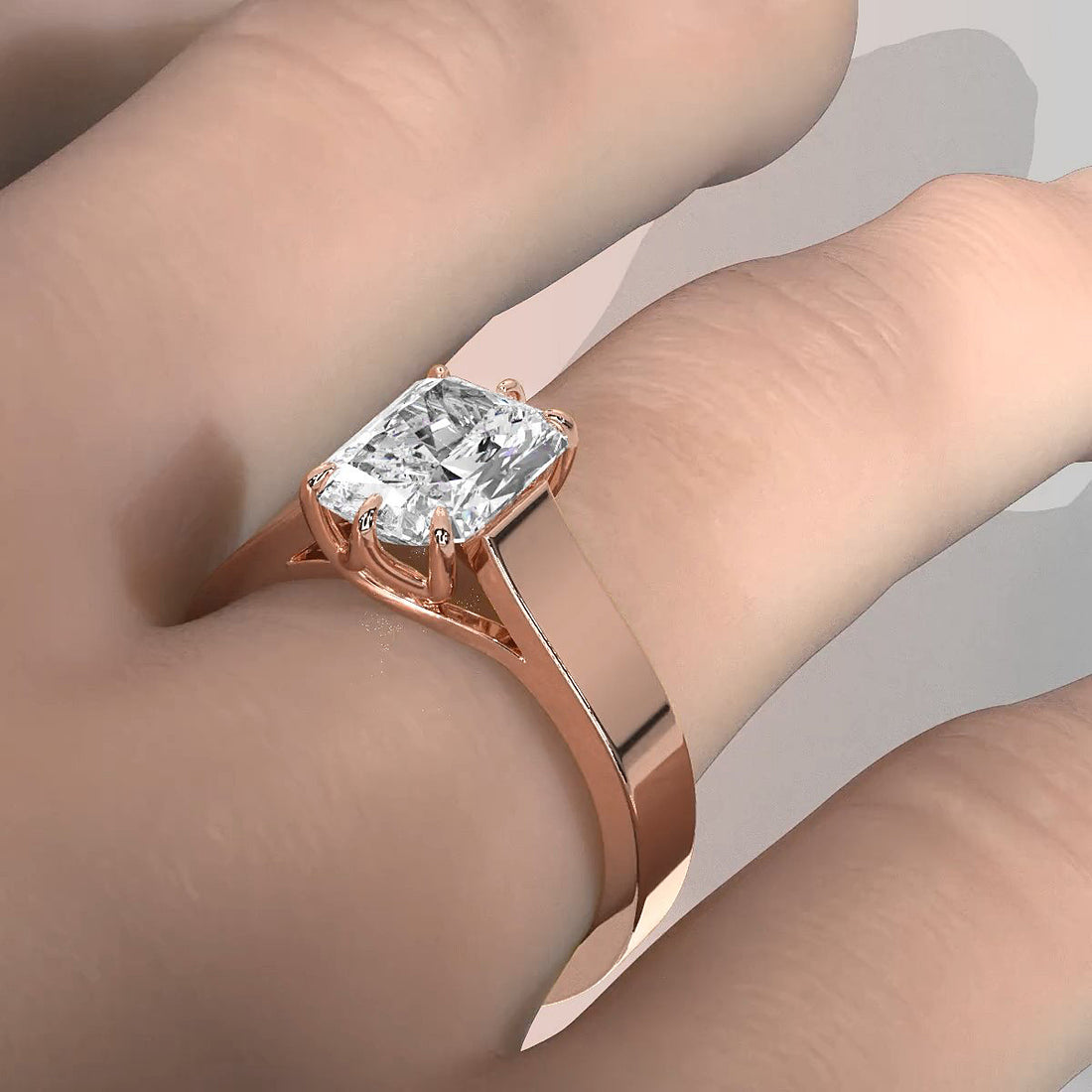 Six Prong Lab Grown Diamond IGI Certified Solitaire Trellis Engagement 4.5g Ring Setting 1.00 Ctw.