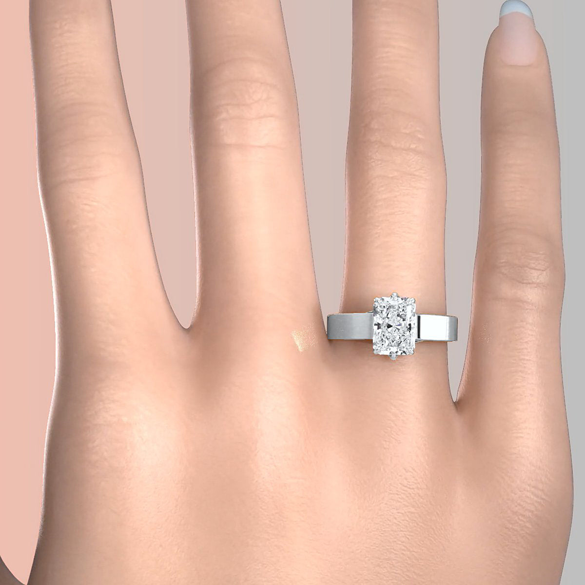 Six Prong Lab Grown Diamond IGI Certified Solitaire Trellis Engagement 4.5g Ring Setting 1.00 Ctw.