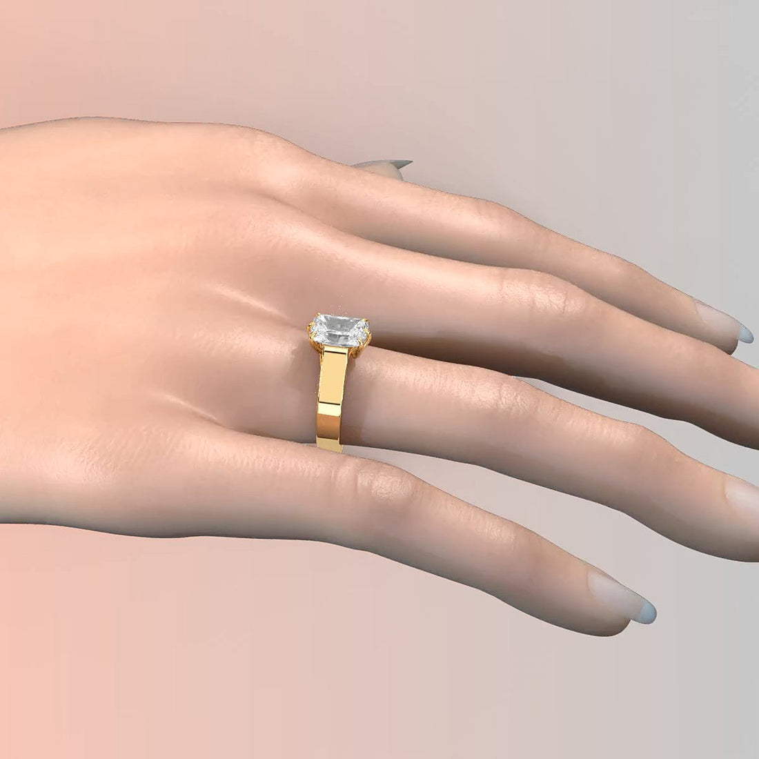 Six Prong Lab Grown Diamond IGI Certified Solitaire Trellis Engagement 4.5g Ring Setting 1.00 Ctw.