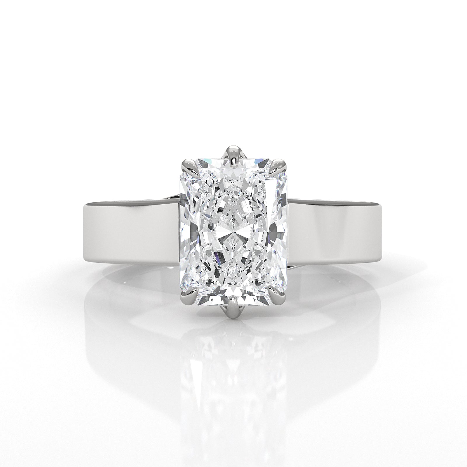 Six Prong Lab Grown Diamond IGI Certified Solitaire Trellis Engagement 4.5g Ring Setting 1.00 Ctw.