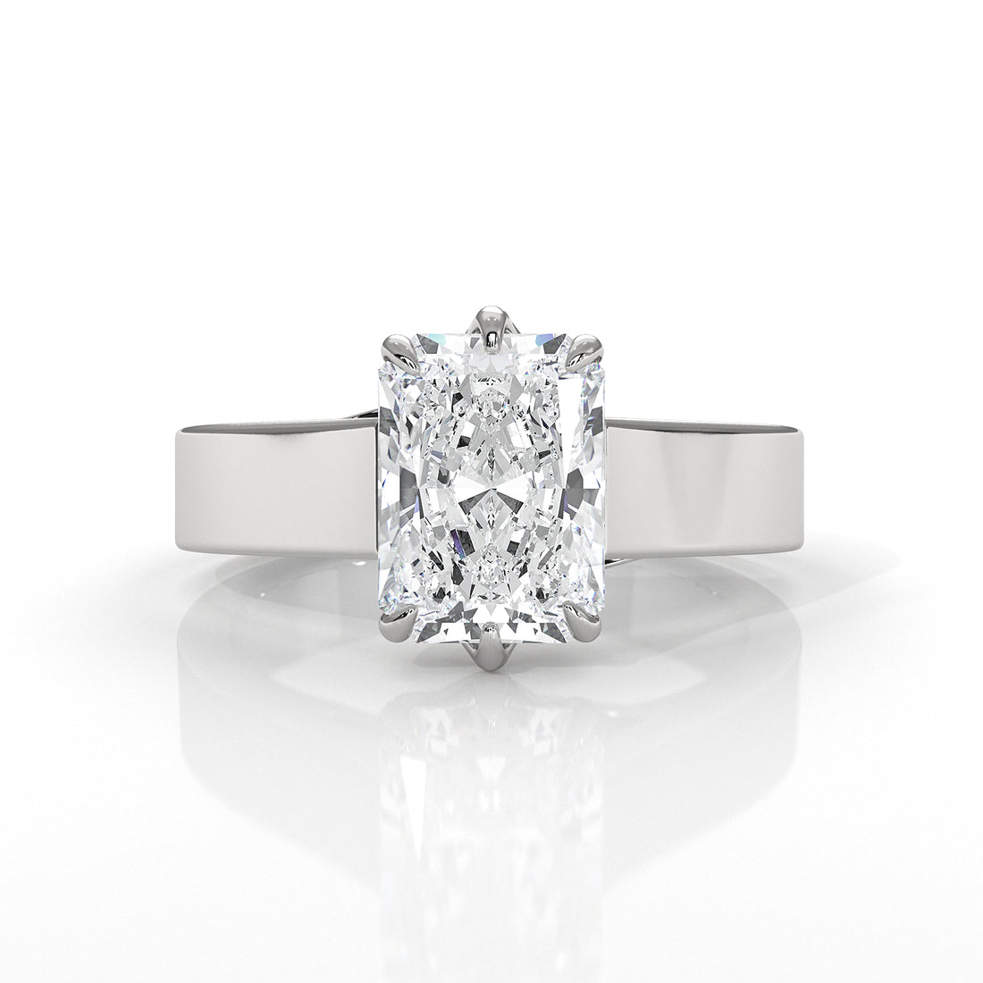 Six Prong Lab Grown Diamond IGI Certified Solitaire Trellis Engagement 4.5g Ring Setting 1.00 Ctw.
