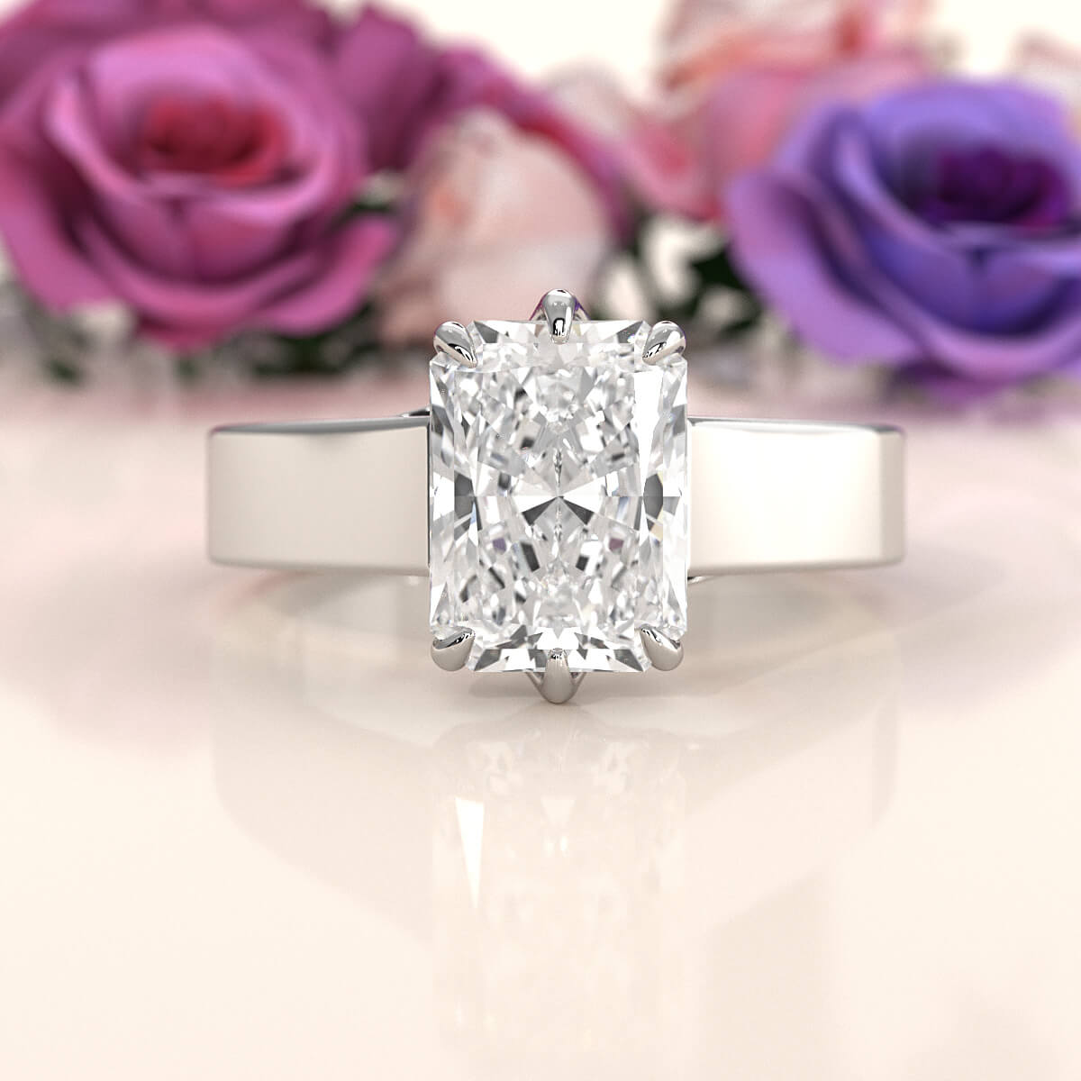 Six Prong Lab Grown Diamond IGI Certified Solitaire Trellis Engagement 4.5g Ring Setting 1.00 Ctw.