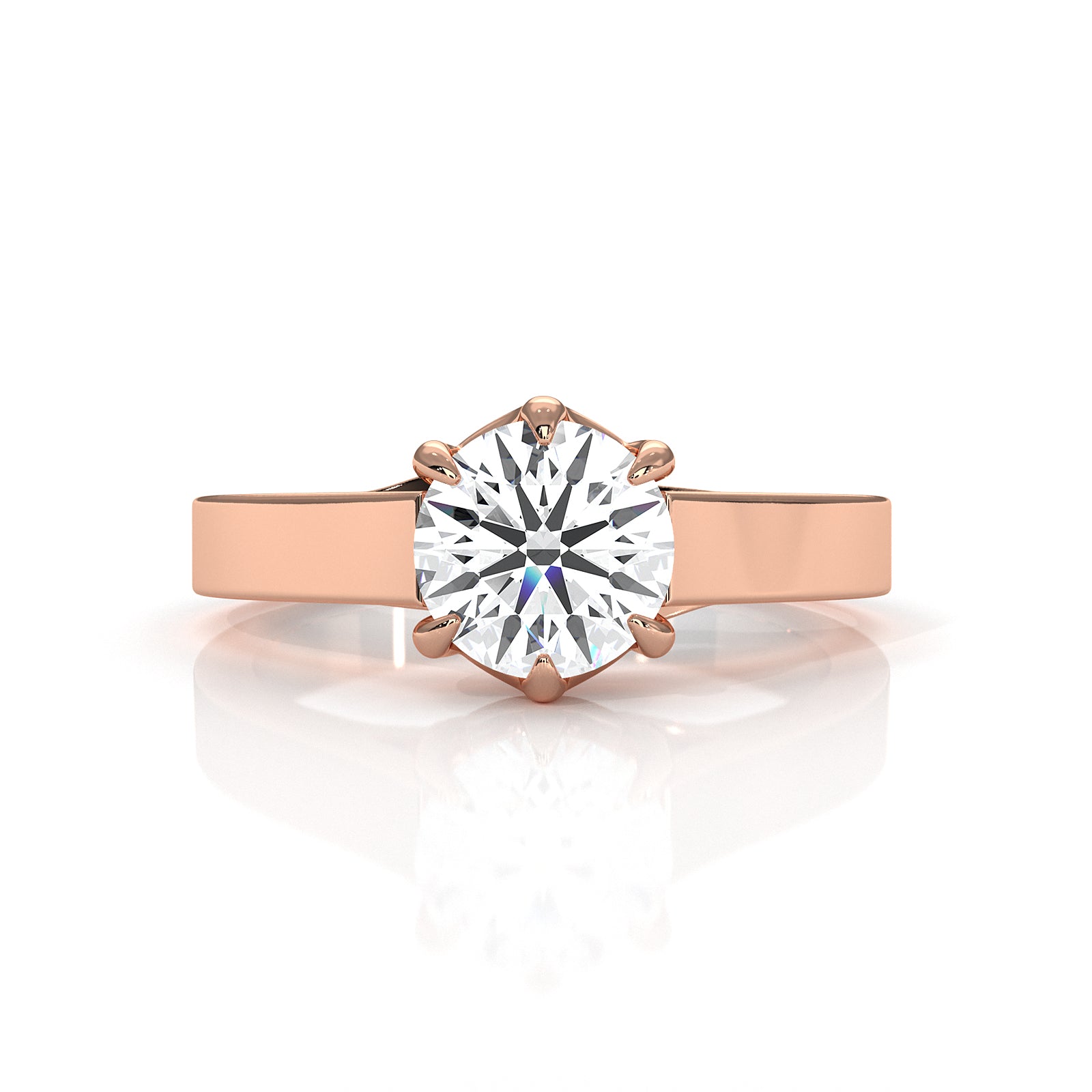 Six Prong Lab Grown Diamond IGI Certified Solitaire Trellis Engagement 4.5g Ring Setting 1.00 Ctw.