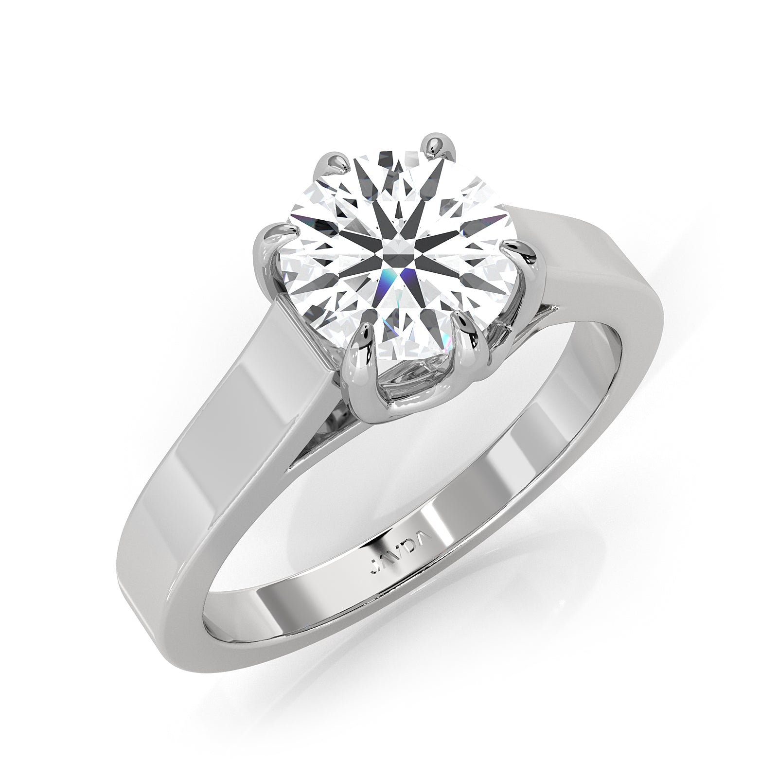 Six Prong Lab Grown Diamond IGI Certified Solitaire Trellis Engagement 4.5g Ring Setting 1.00 Ctw.
