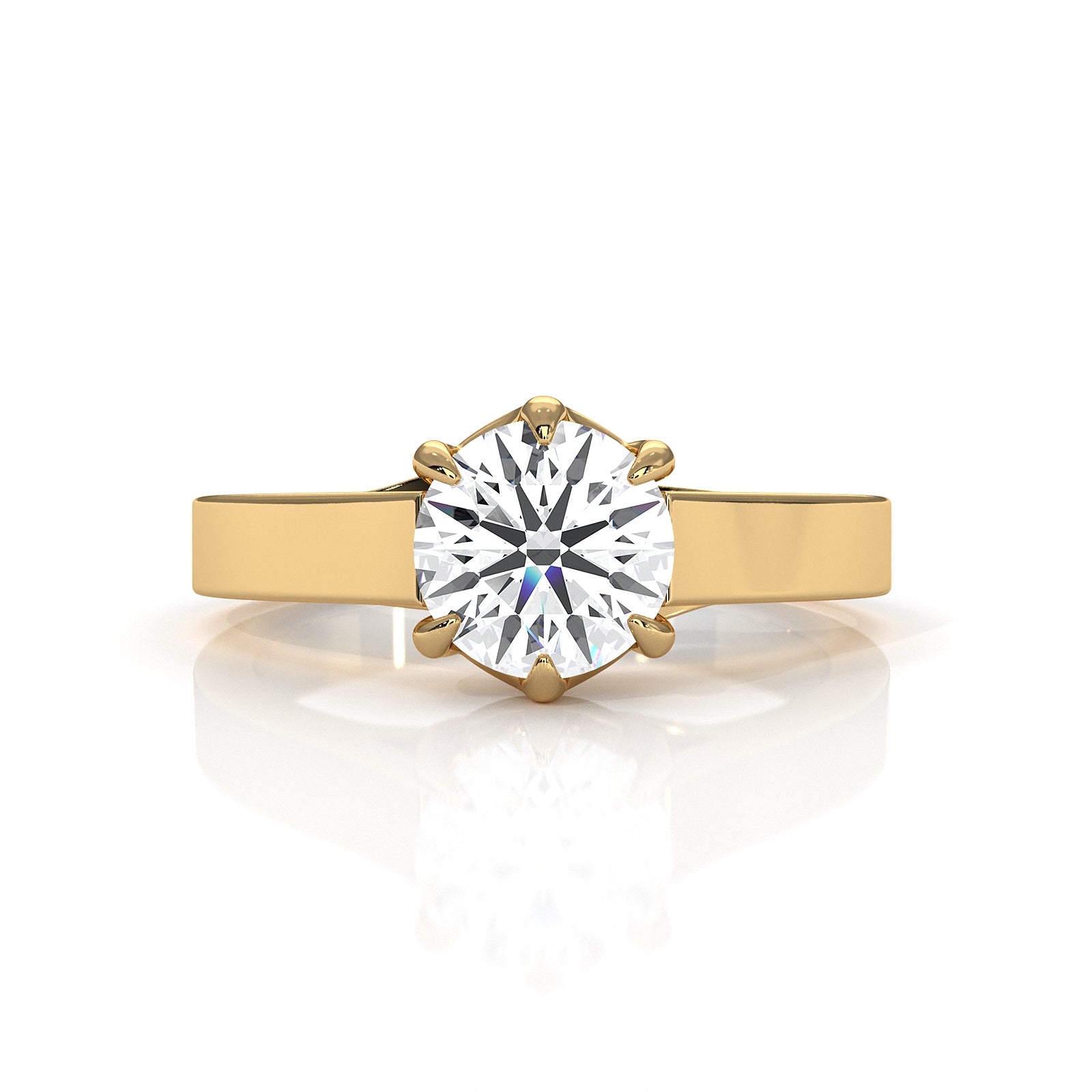 Six Prong Lab Grown Diamond IGI Certified Solitaire Trellis Engagement 4.5g Ring Setting 1.00 Ctw.