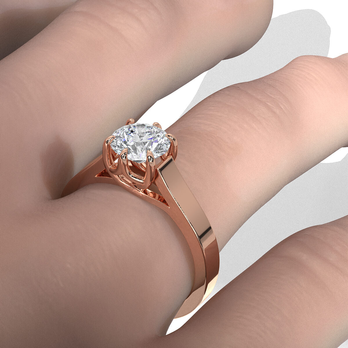 Six Prong Lab Grown Diamond IGI Certified Solitaire Trellis Engagement 4.5g Ring Setting 1.00 Ctw.