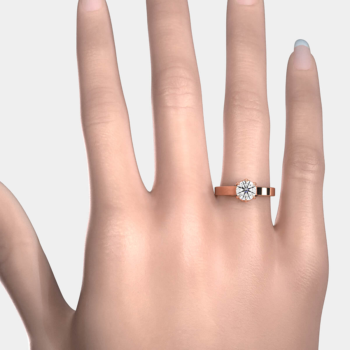 Six Prong Lab Grown Diamond IGI Certified Solitaire Trellis Engagement 4.5g Ring Setting 1.00 Ctw.