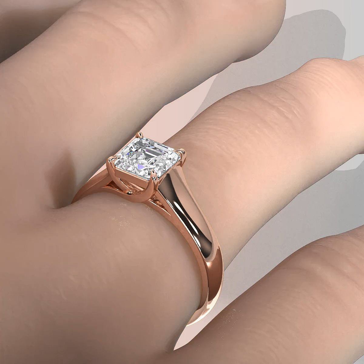 5g Trellis Solitaire Lab Grown Diamond IGI Certified Engagement 5.5mm Ring 1.00 Ctw.